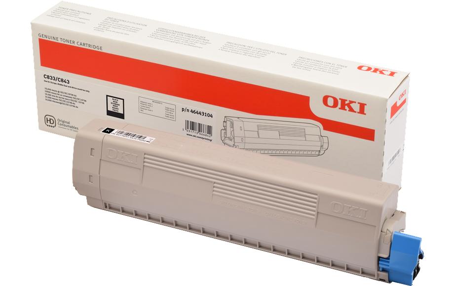 OKI Toner 46443104 – schwarz, 10000 Seiten – für OKI C823dn/C823n/C833dn und andere