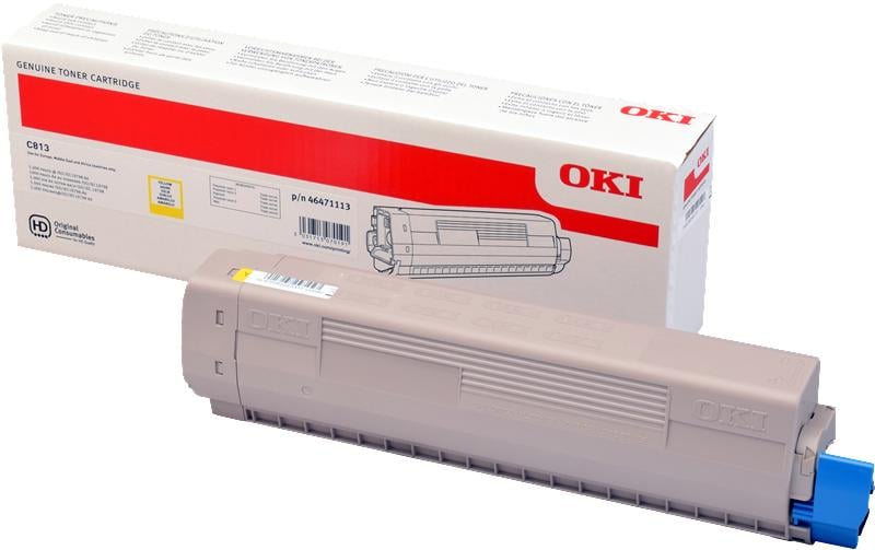 OKI Toner 46471113 – gelb, 5000 Seiten – für OKI C813/C813DN/C813NC800 und andere