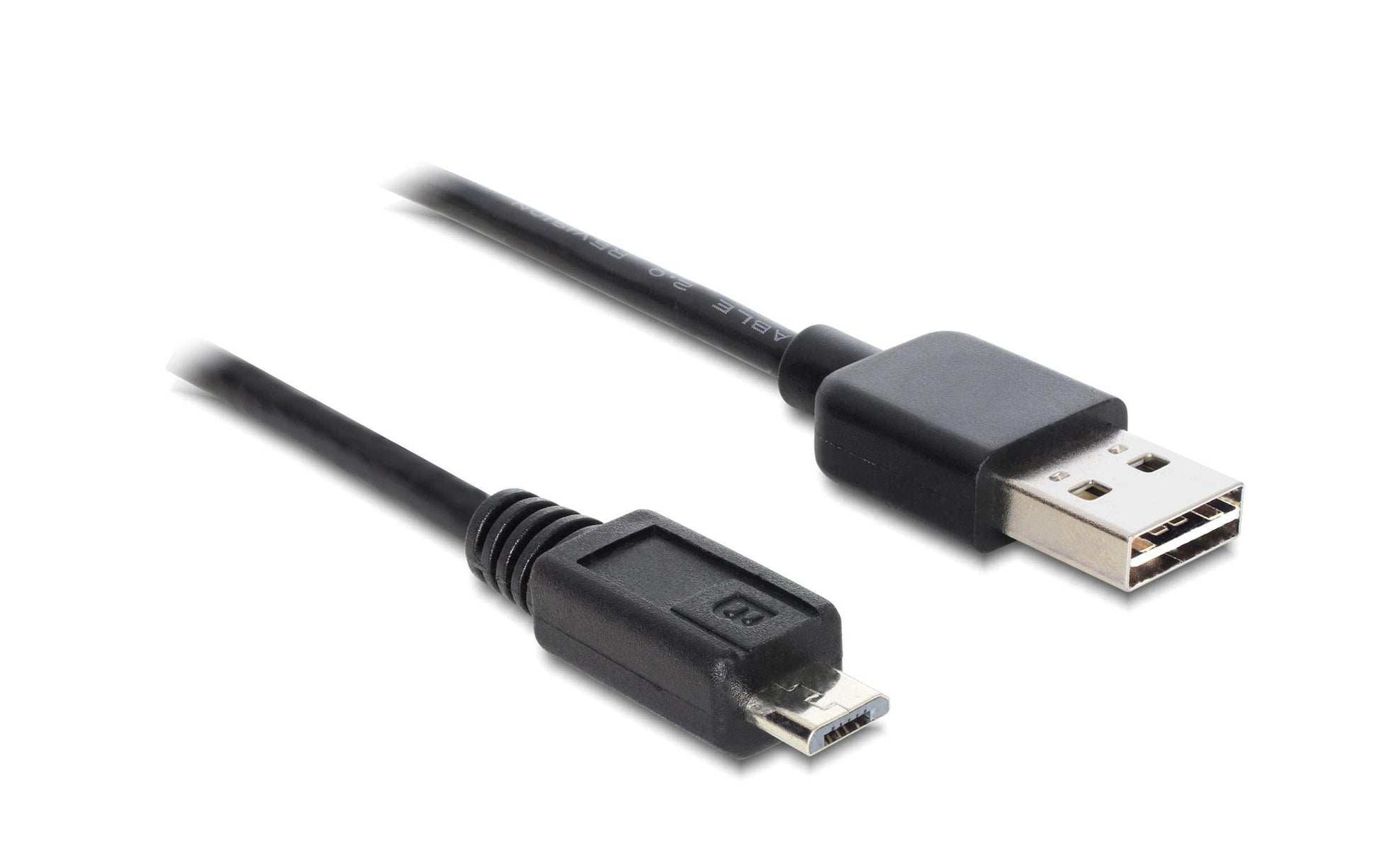 DeLOCK USB-A auf Micro-USB-B Kabel – USB 2.0 (480 Mbit/s) – 0,5 m – Goldstecker – Schwarz