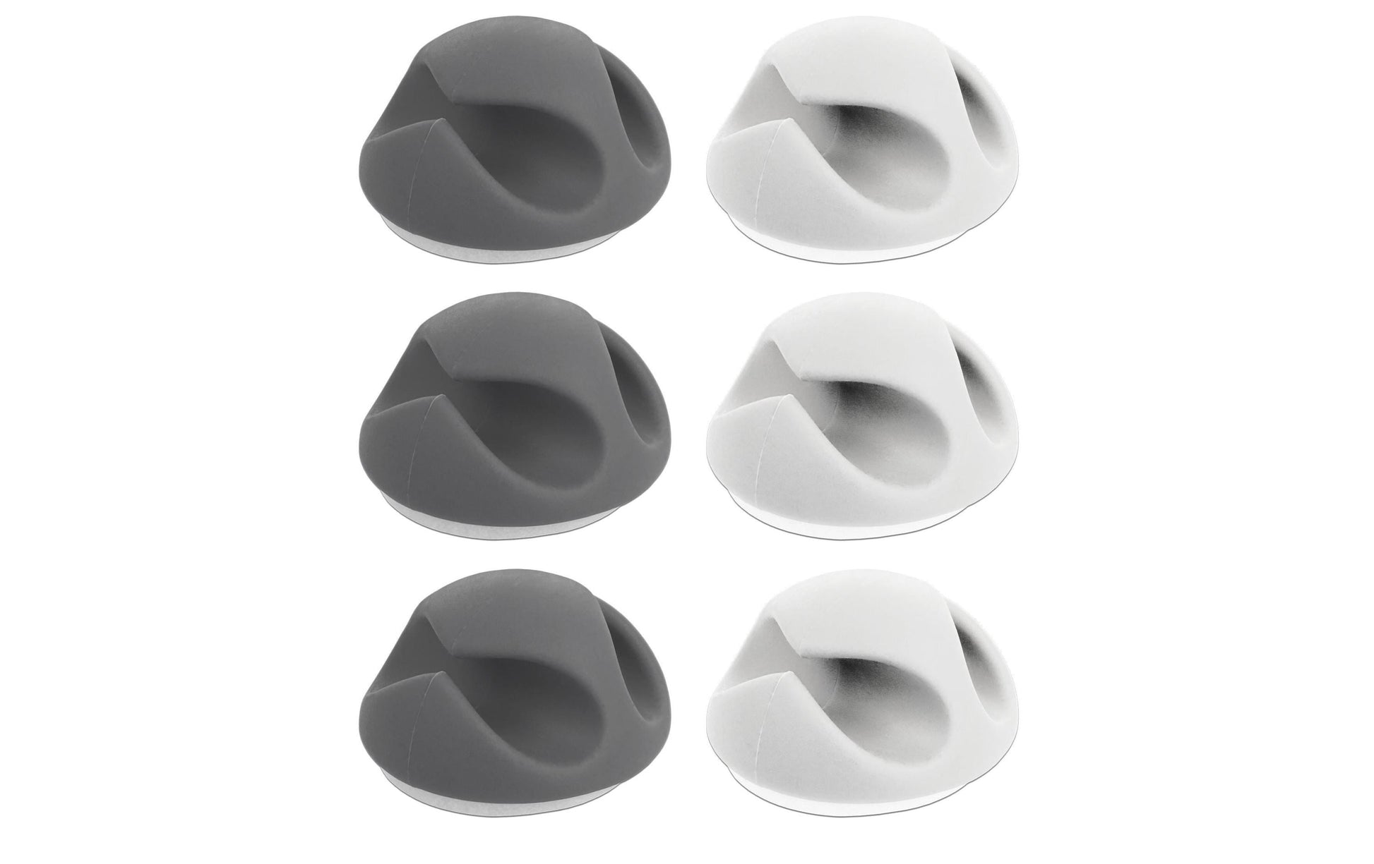 DeLOCK Kabelhalter – selbstklebend – TPR – weiss/grau – Ø bis 6 mm – 6 Stück