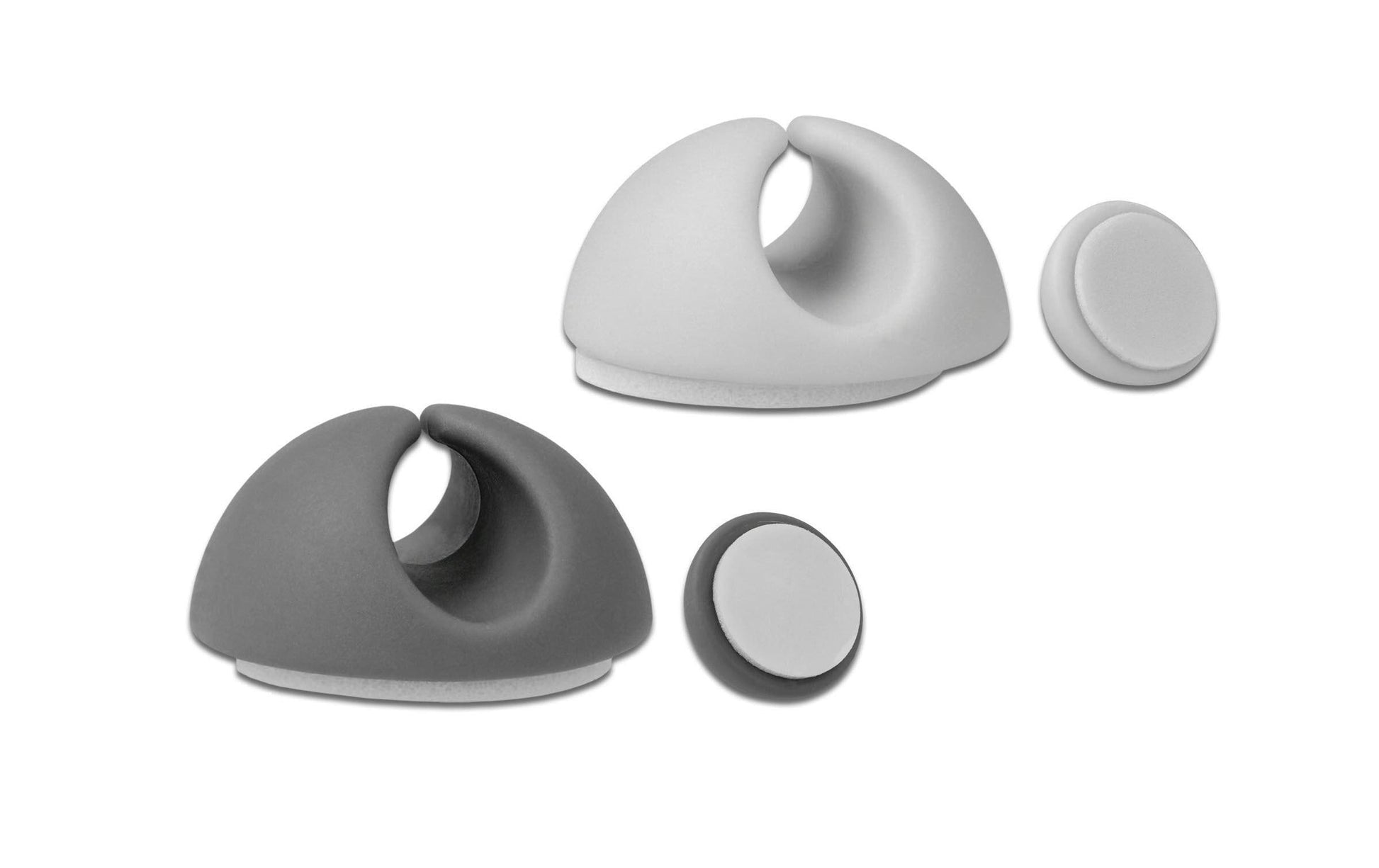 DeLOCK Kabelhalter – selbstklebend – TPR – weiss/grau – Ø bis 6,5 mm – 6 Stück