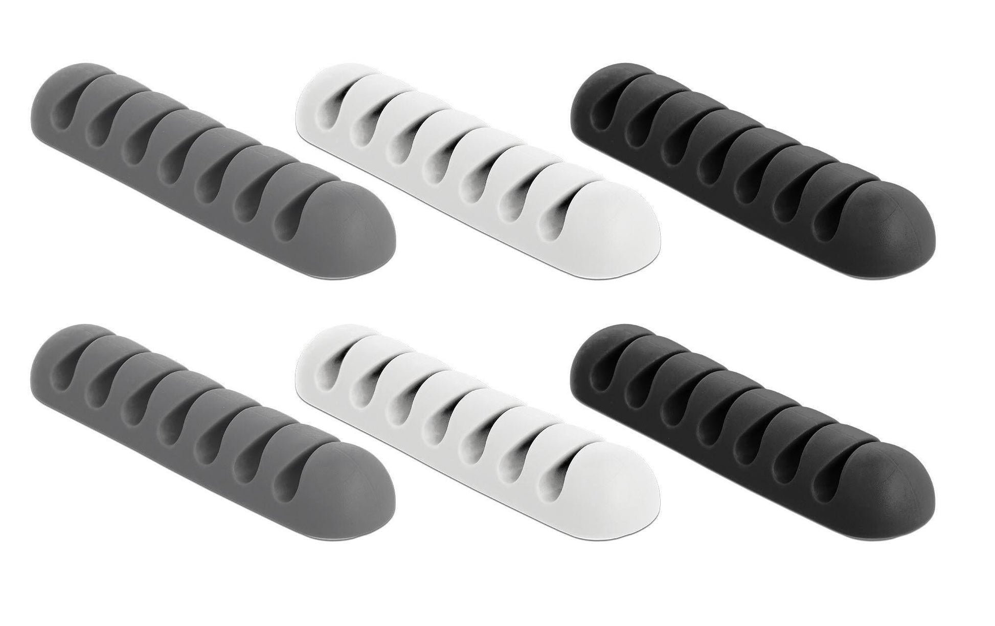 DeLOCK Kabelhalter – selbstklebend – TPR – weiss – Ø bis 4 mm – 6 Stück