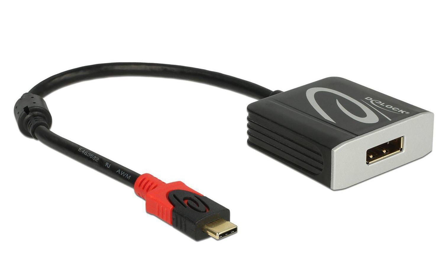 DeLOCK 63312 Adapter USB-C zu DisplayPort – 4096 × 2160, 0,15 m, DisplayPort 1.2, Schwarz