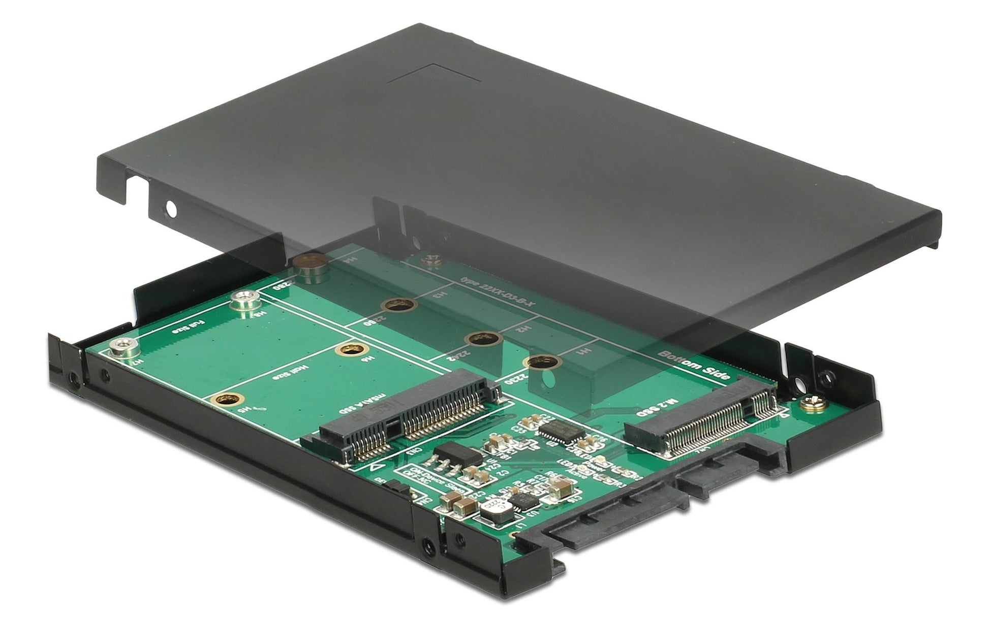 DeLOCK 62866 Adapter M.2/mSATA zu SATA – 6 Gbit/s, 2,5" Gehäuse 9,5 mm, für M.2 (SATA) und mSATA