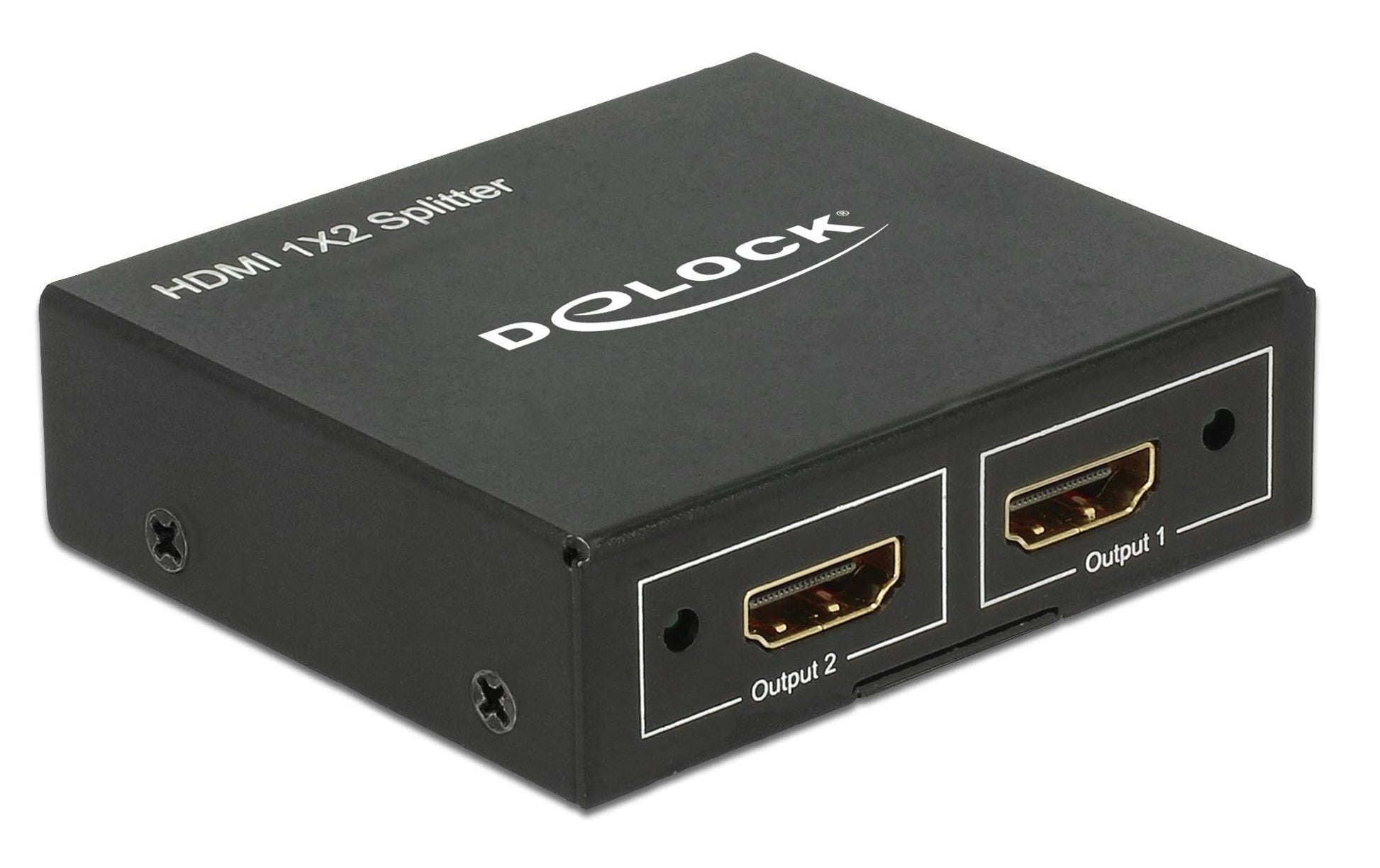 DeLOCK 87701 – HDMI Splitter, 1× HDMI In / 2× HDMI Out, 4K@30 Hz, aktiv verstärkt, Netzteil, HDCP, 3D