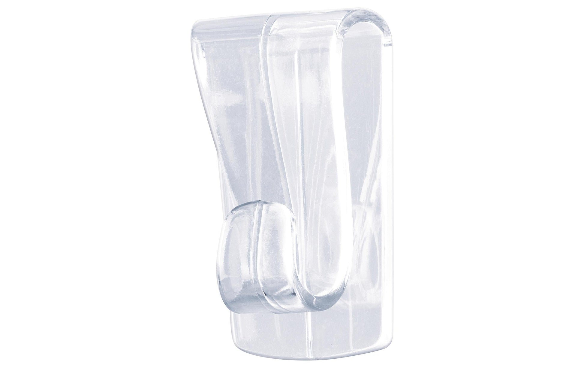 TESA Klebehaken – Kunststoff, transparent, 2,5 × 4,5 × 1,6 cm – 2er-Pack
