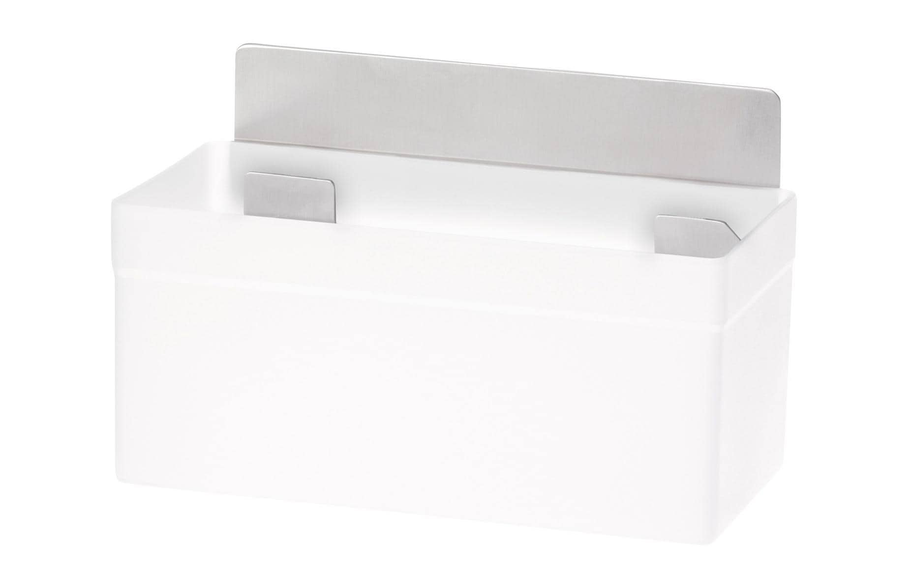 TESA Powerstrips Duschablage – Klebemontage – 5,3 × 11,5 × 1,1 cm – Silber/Transparent – Kunststoff/Edelstahl