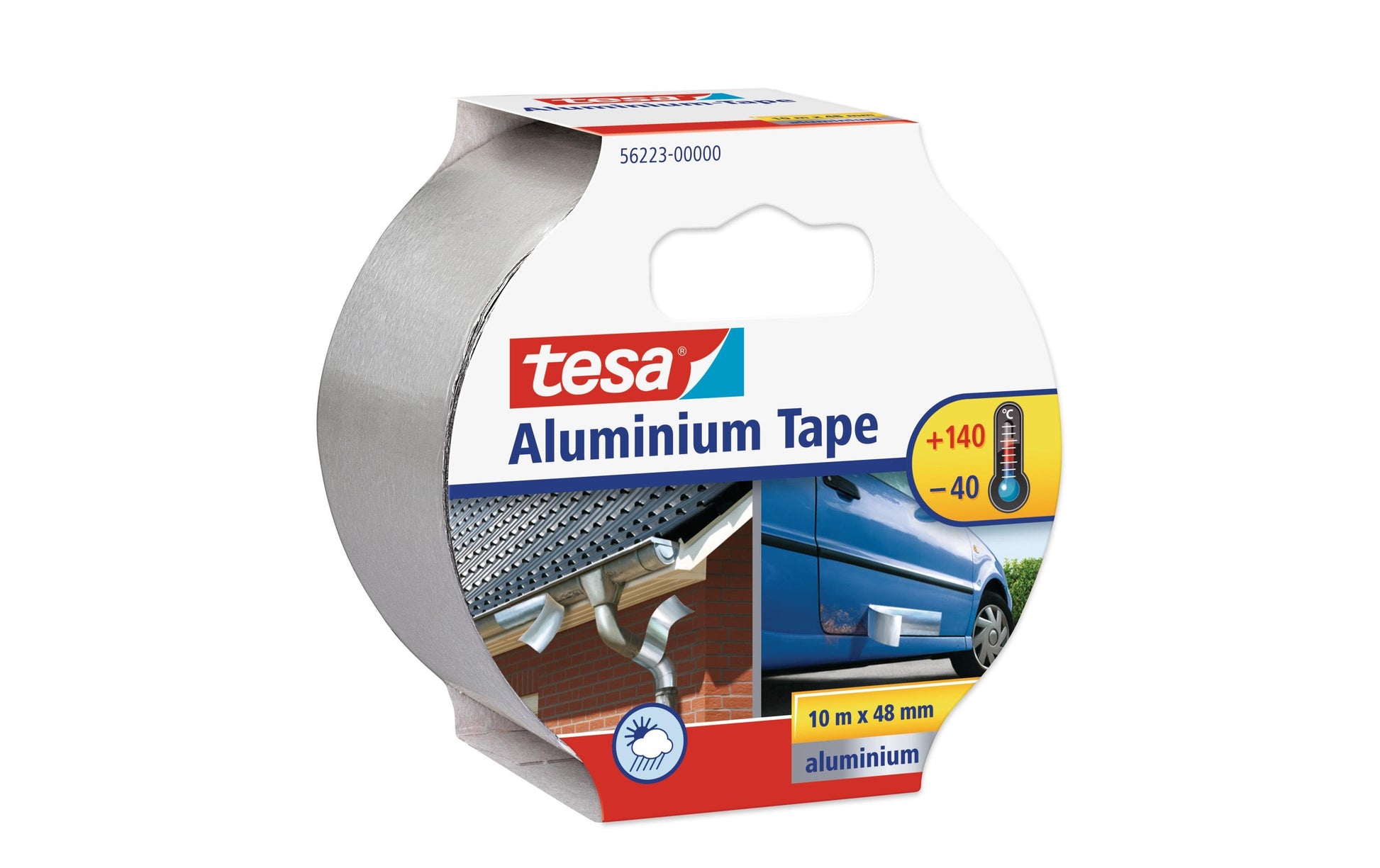 tesa Aluminiumband – 50 mm × 10 m, stark, silber