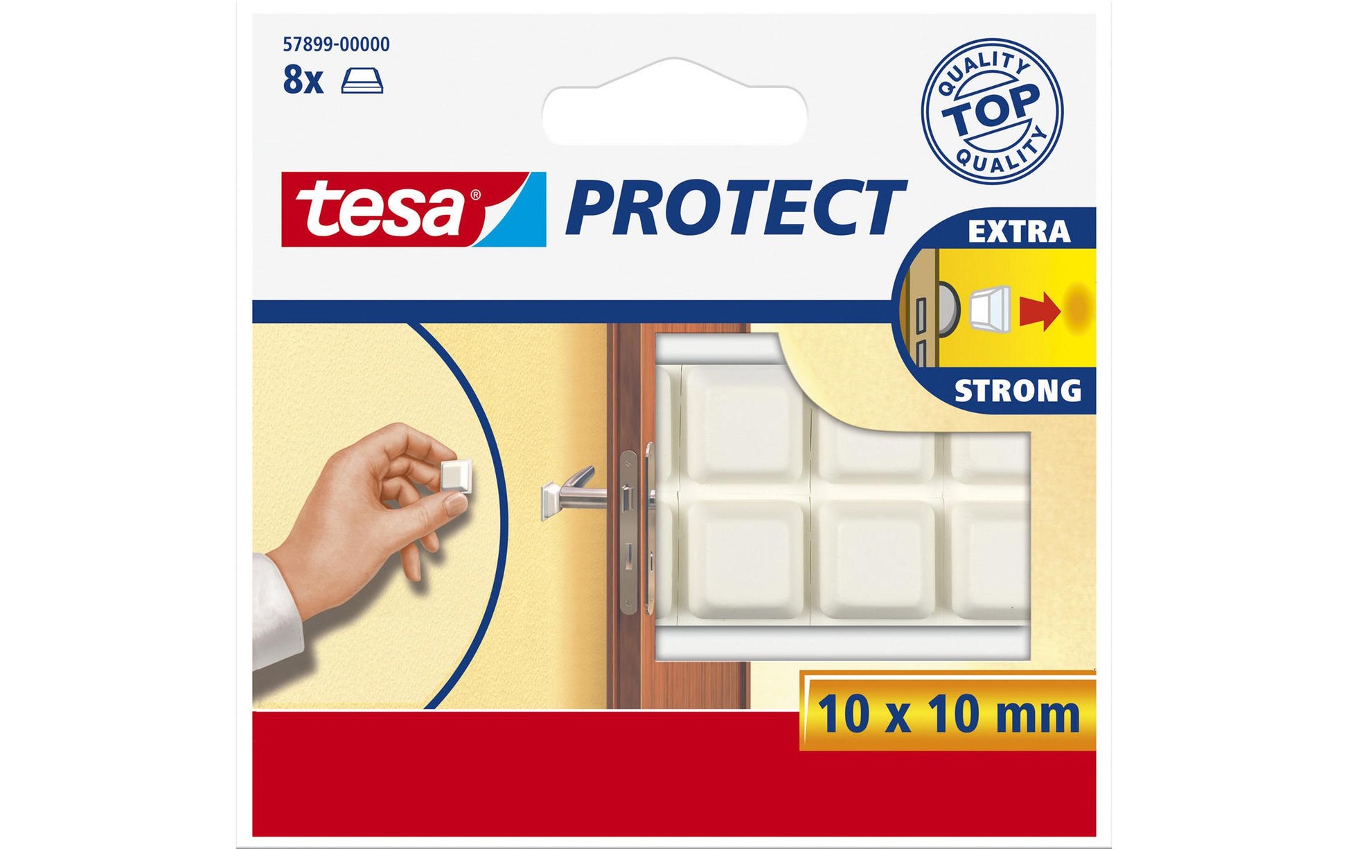 Tesa Protect Haftpunkte – 10 × 10 mm, 8 Stk., weiss