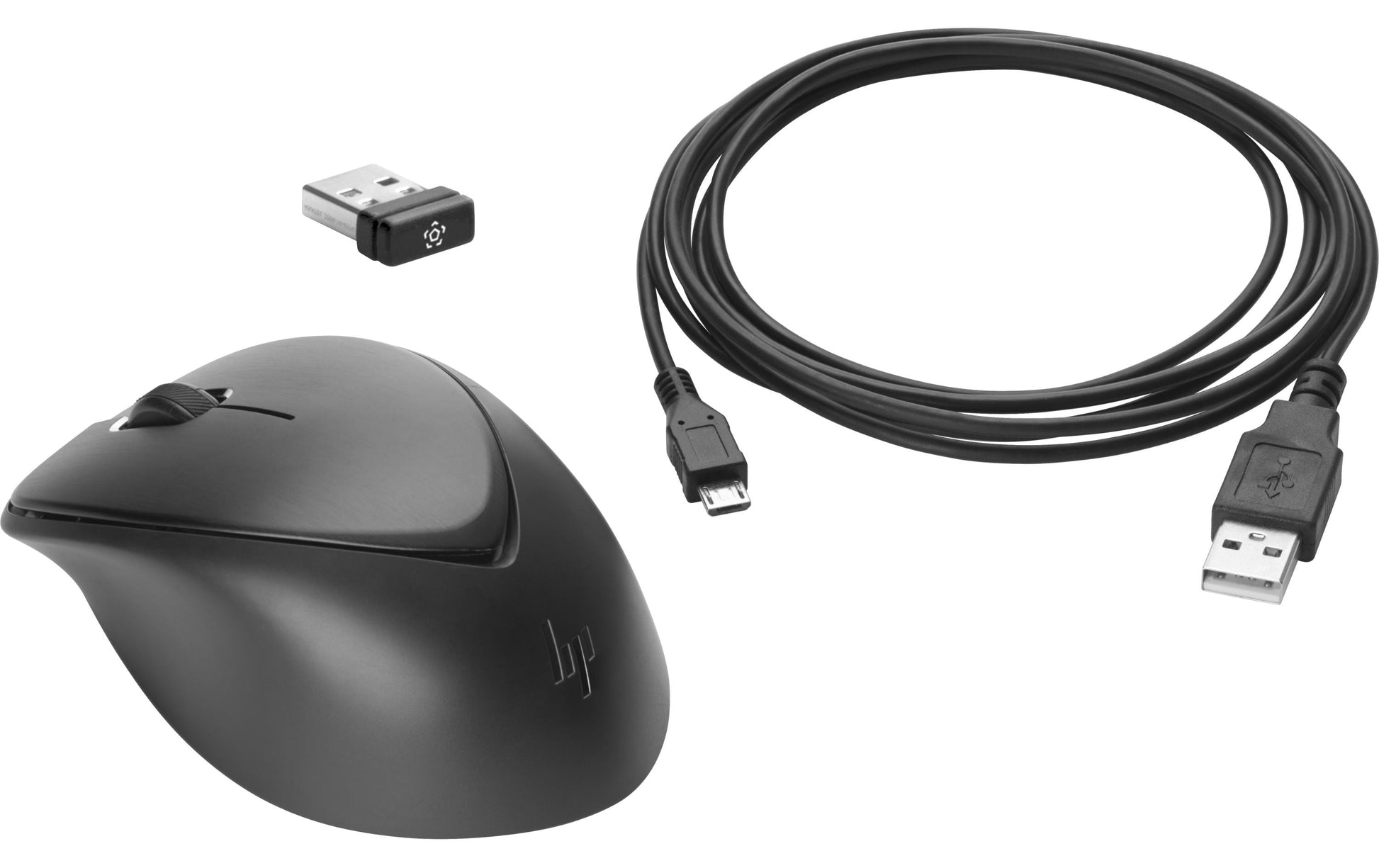 HP Wireless Premium Mobile Maus – kabellos, 2,4 GHz (USB-A), 1'200 dpi, 2 Tasten, beidhändig, schwarz