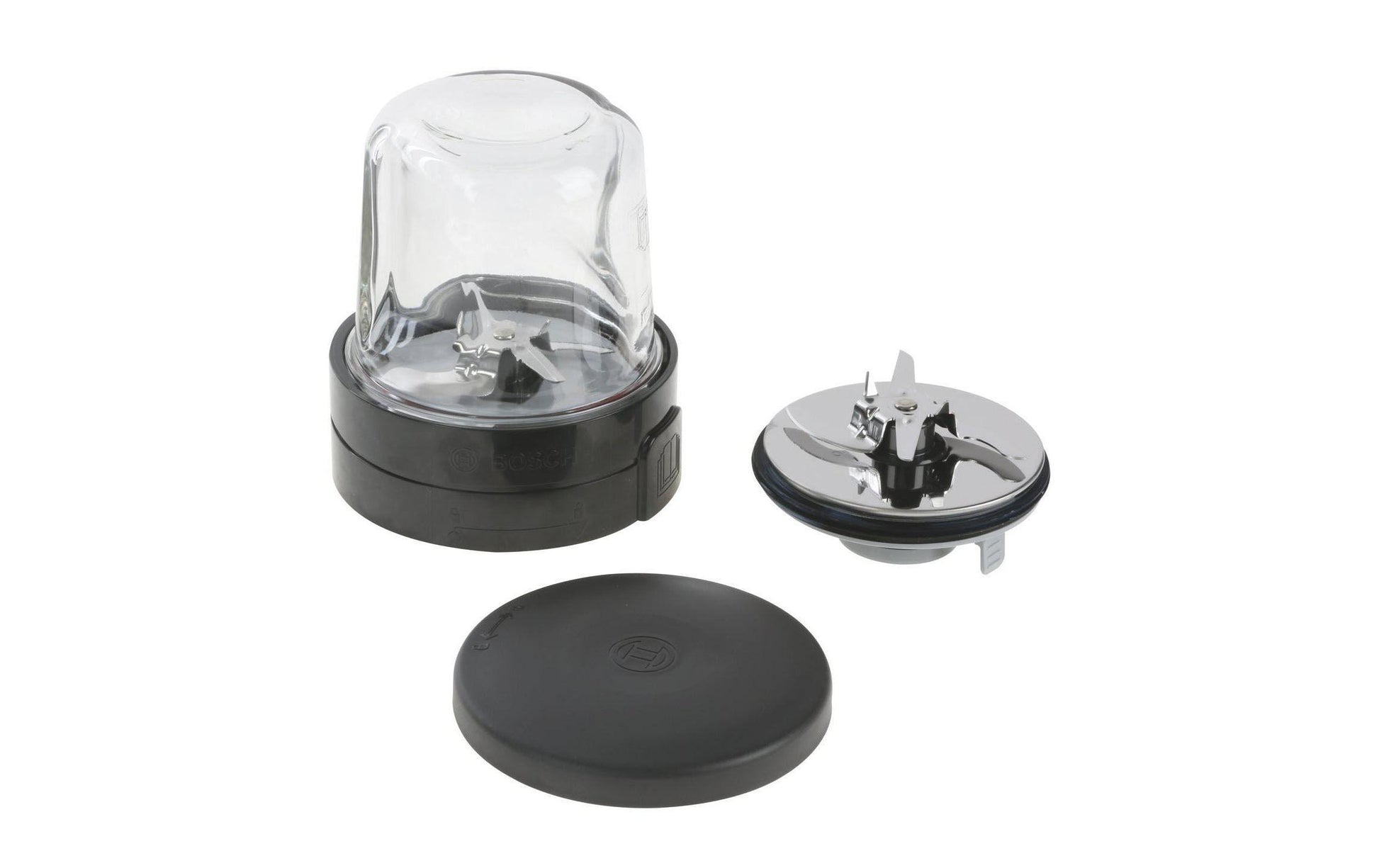 Bosch Glasbehälter, 14,5 × 16,5 × 25,5 cm, Edelstahl – für MUM4, MUM5, MUMX, MUZ45XCG1