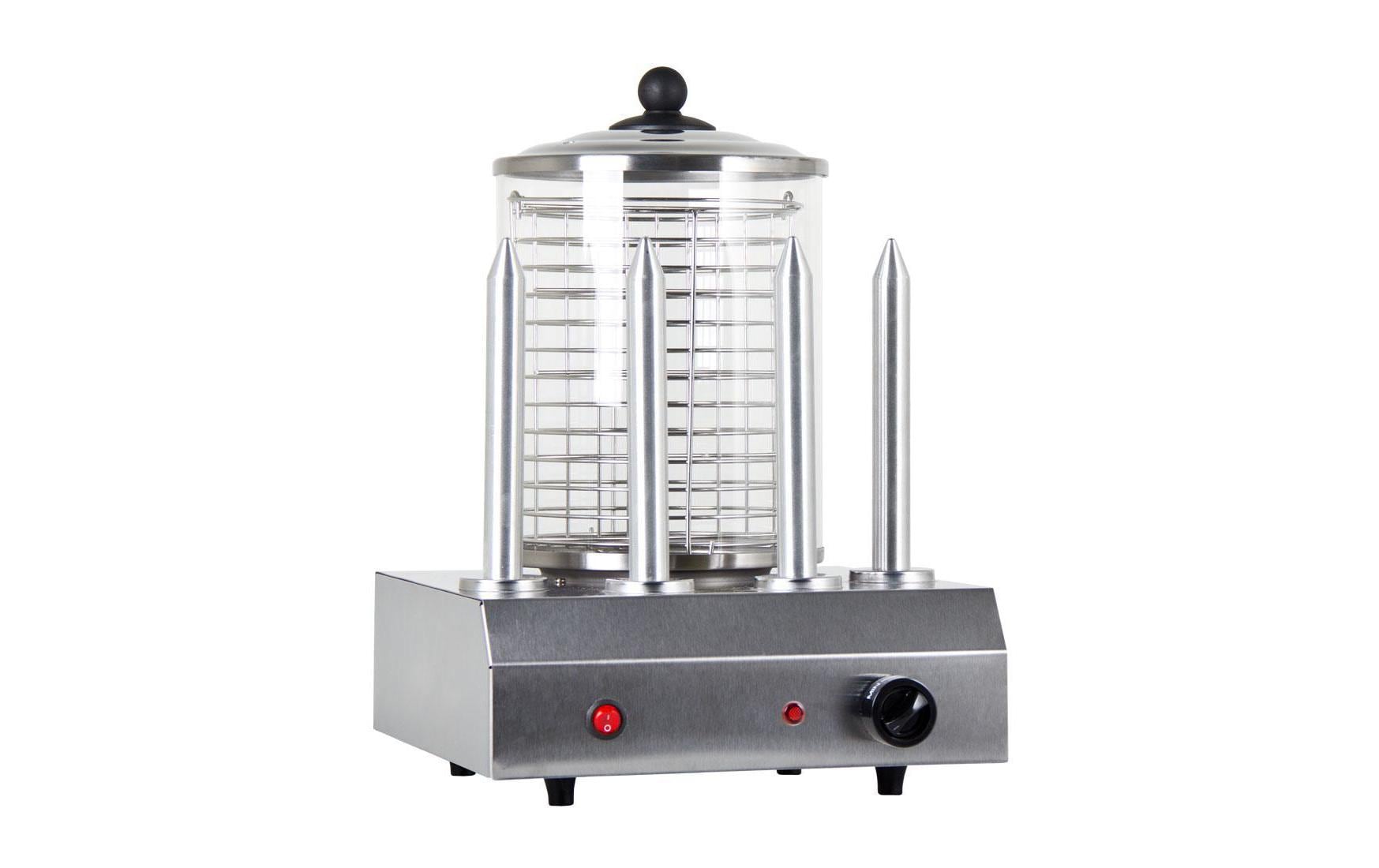 Kibernetik Hot-Dog-Roll-Grill HD-104 – 14 Würstchen, 4 Heizstäbe, 600 W – Edelstahl