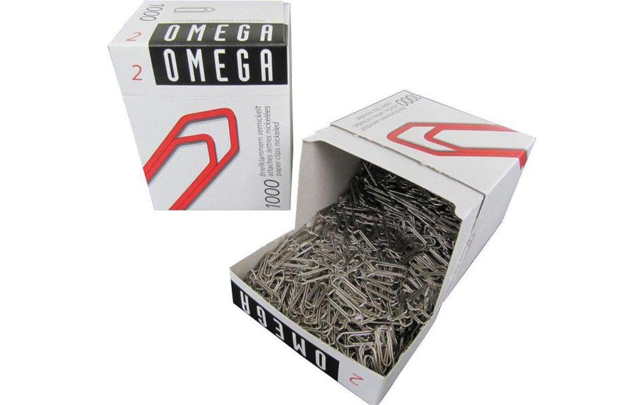 Omega Büroklammern – 24 mm – Metall – Silber – 1000 Stück