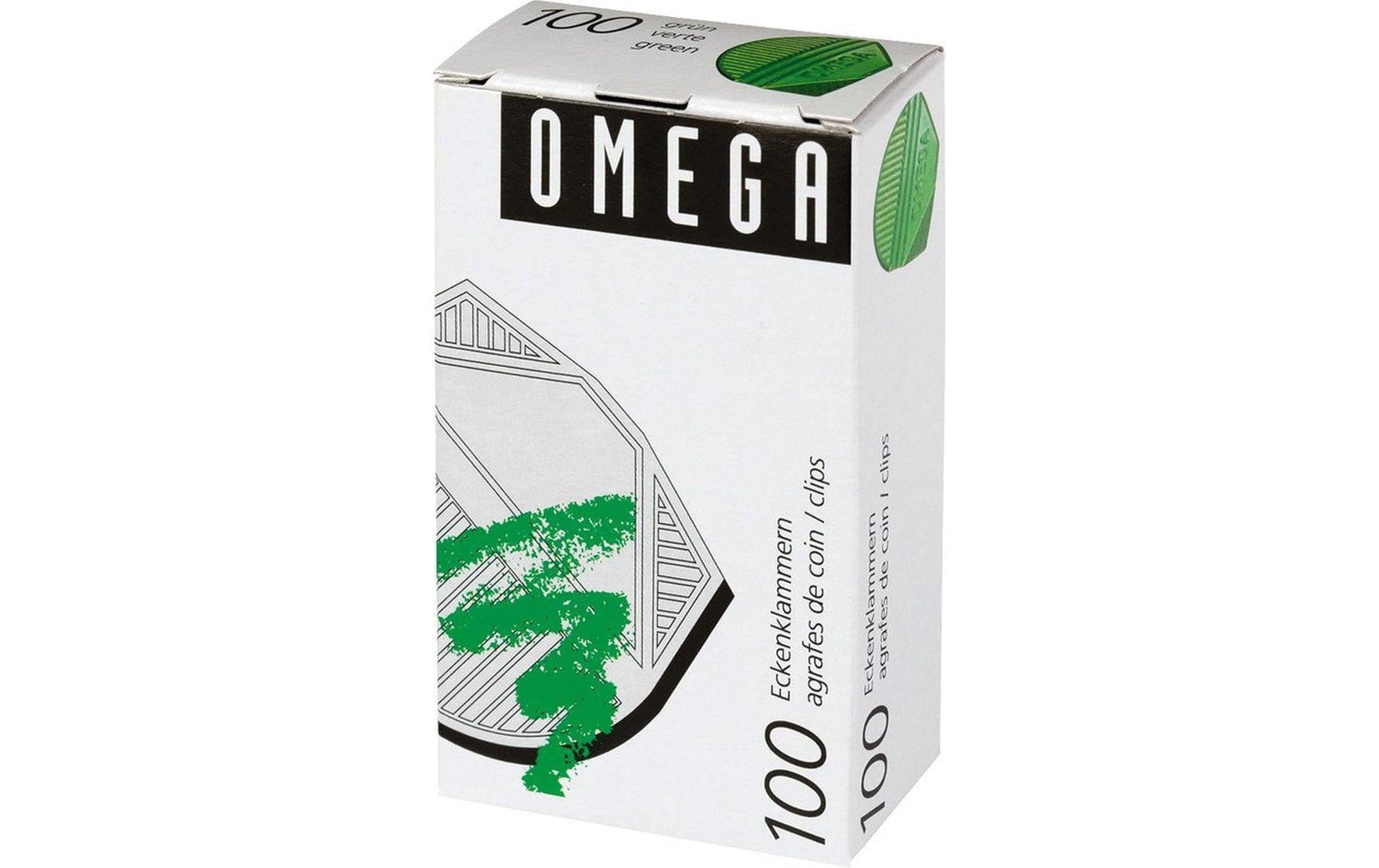 Omega Büroklammern – Metall – Grün Metallic – 100 Stück