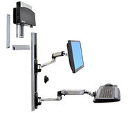 Ergotron LX ARM II – Wandhalterung, bis 32", VESA 75 × 75/100 × 100 mm, höhenverstellbar, neigen/schwenken, schwarz und silber