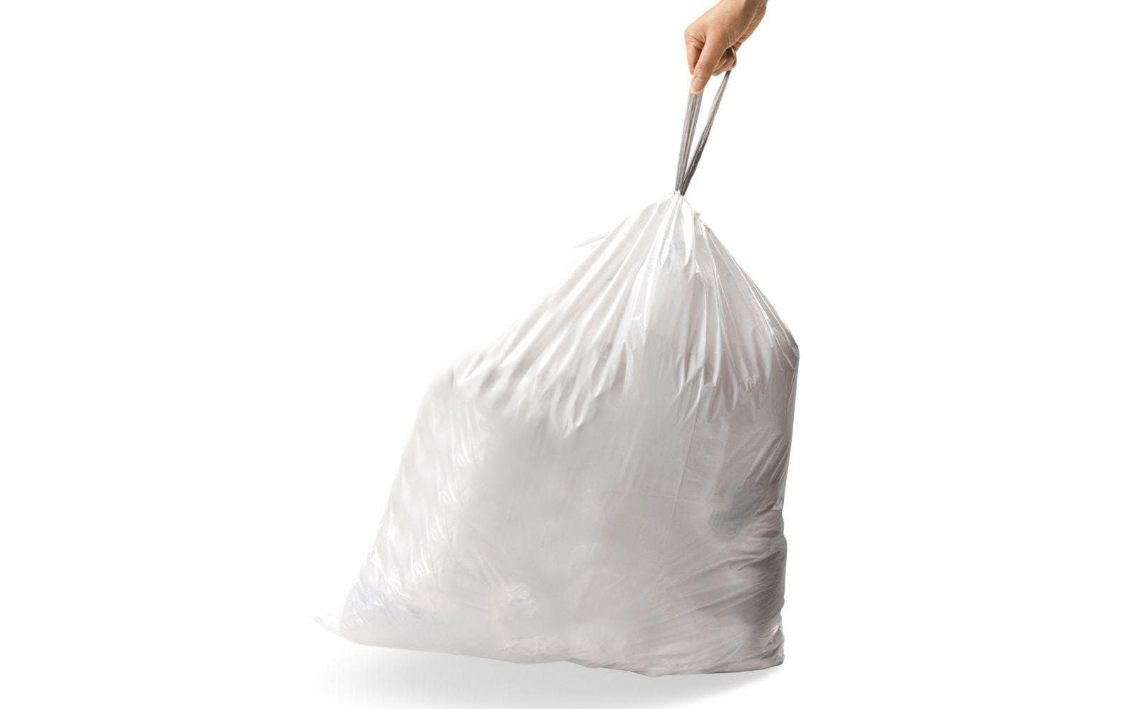 simplehuman Kehrichtsack CW0169 für Abfalleimer – 30 l, mit Zugband, PE, weiss, 20 Stk
