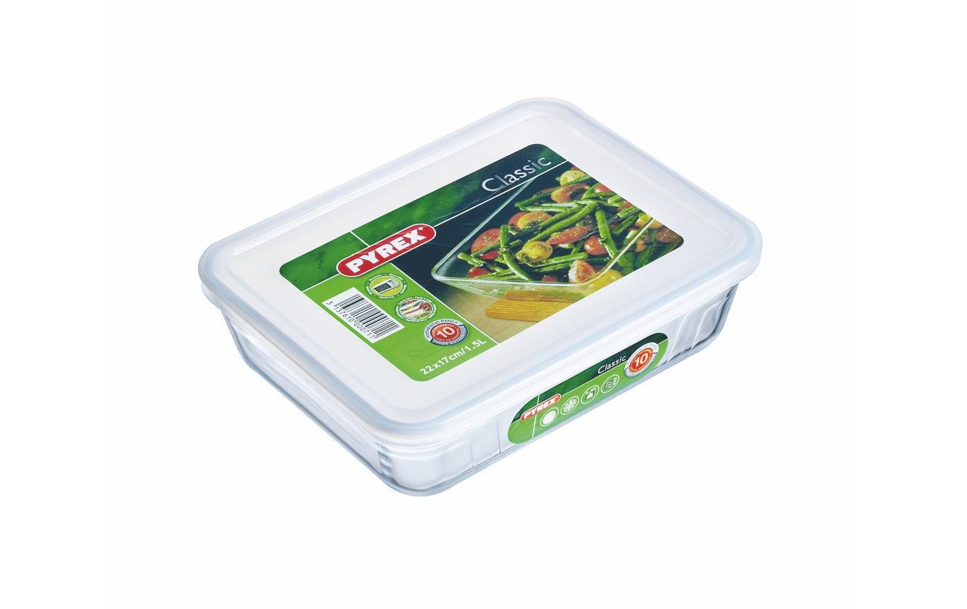 Pyrex Glasbehälter – 800 ml, Borosilikatglas, Transparent, mit Kunststoff-Deckel, ofenfest, spülmaschinenfest