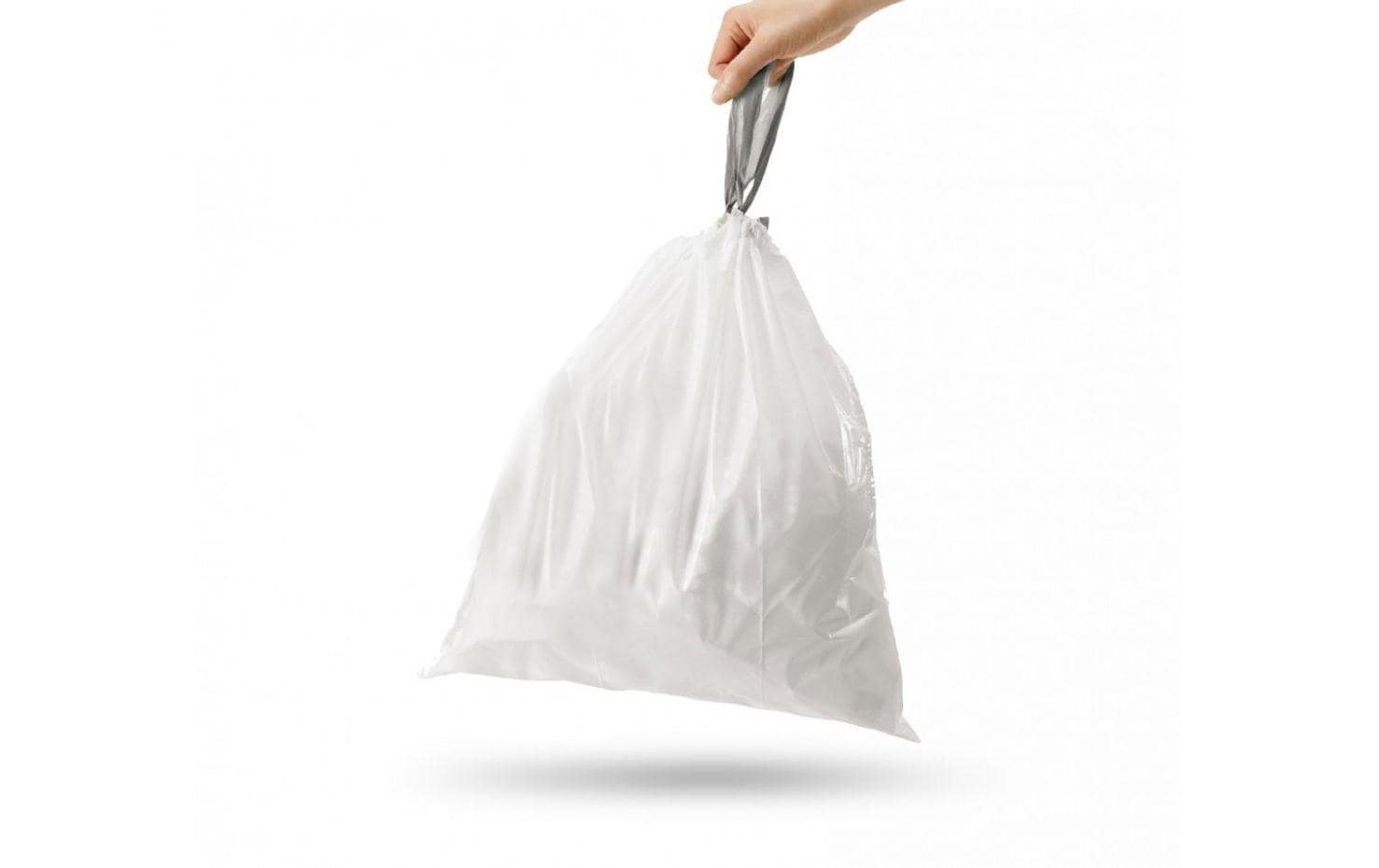 simplehuman Kehrichtsack für Code B – 6 l, mit Zugband, PE, weiss, 30 Stk