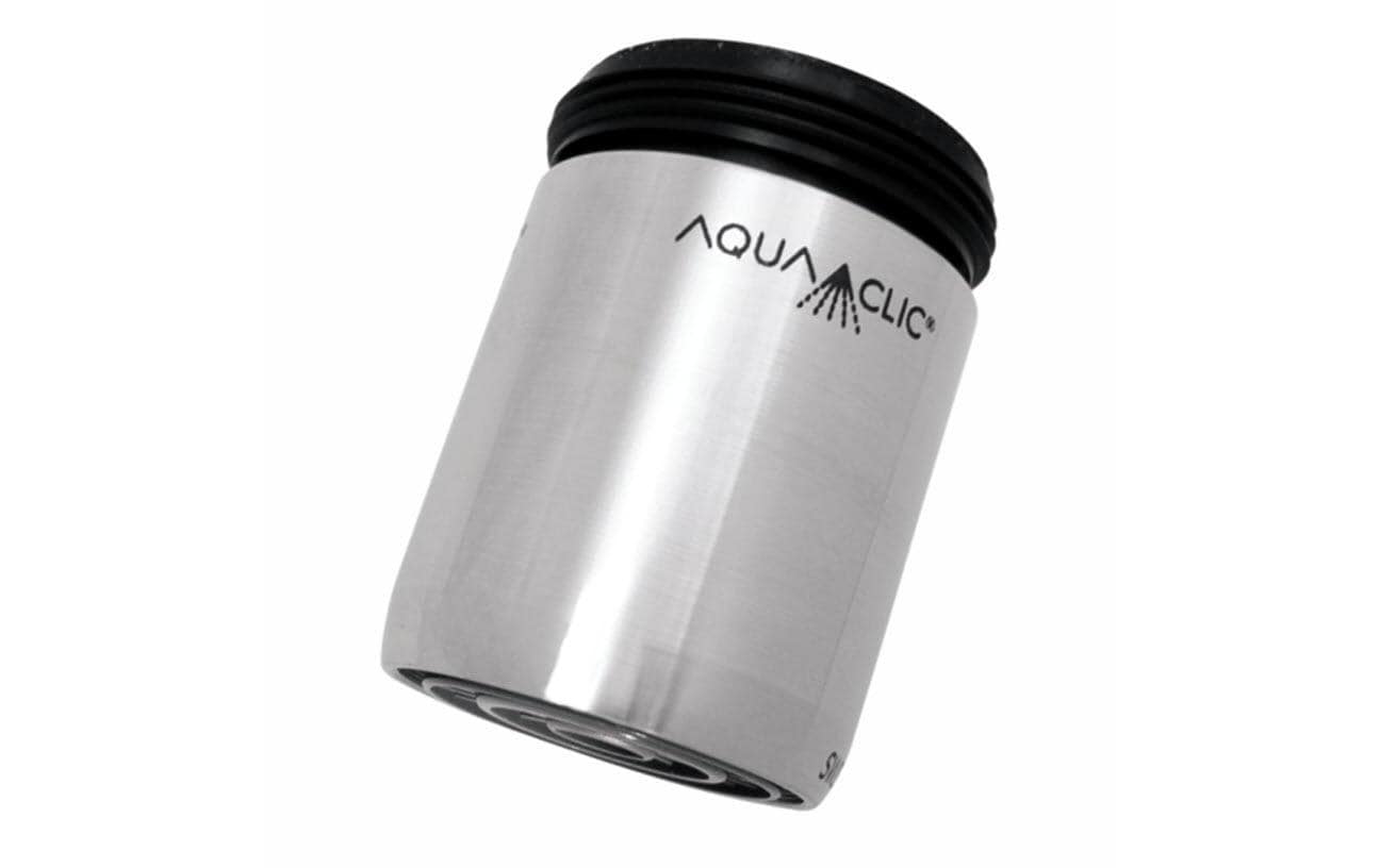 AquaClic Armaturenbelüfter – Ø2,2×3 cm, Keramik/Edelstahl, Innenteil Kunststoff, für Armatur (Anschluss M22)
