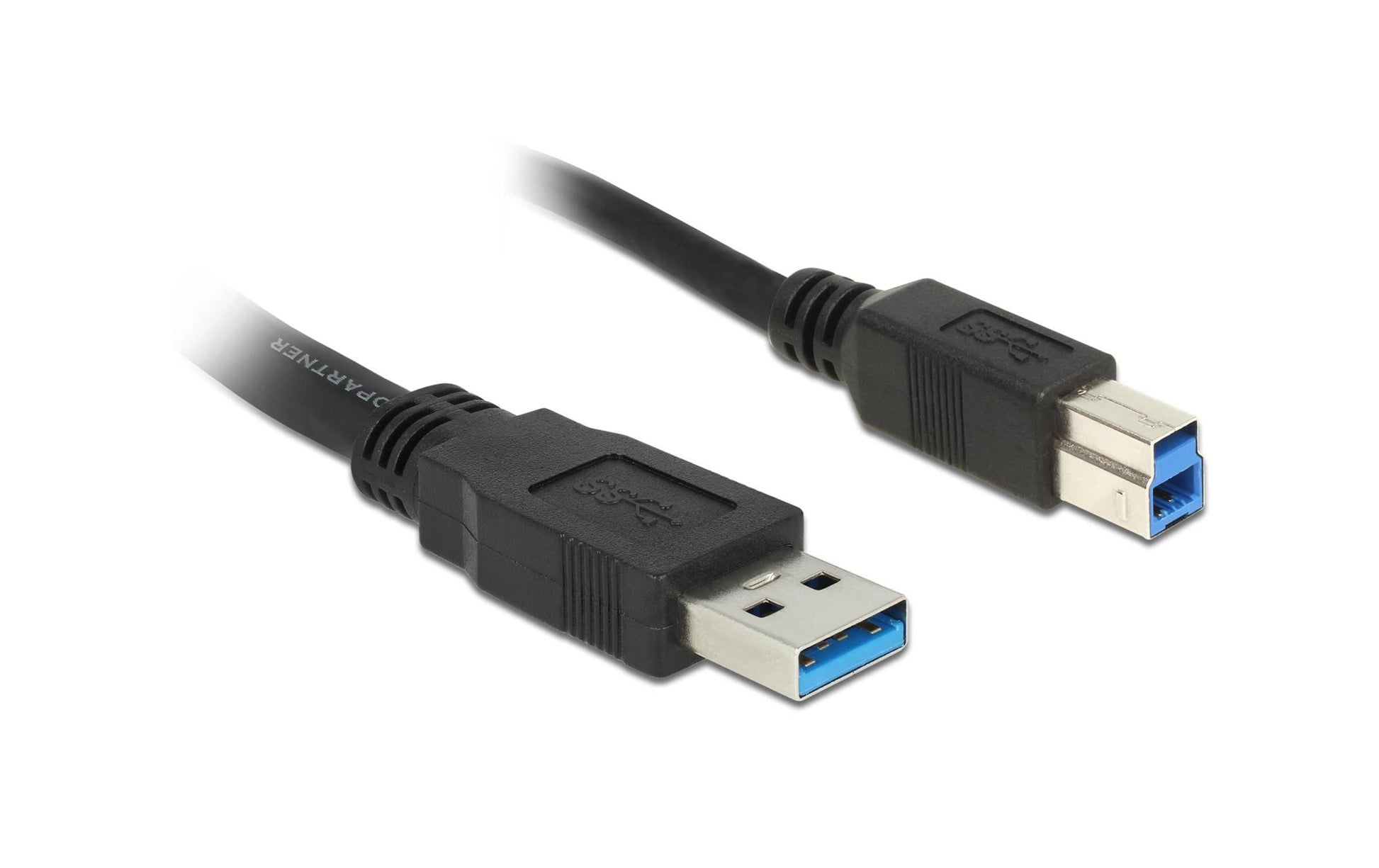 DeLOCK USB-A auf USB-B Kabel – USB 3.2 Gen 1 (5 Gbit/s) – 1,5 m – Goldstecker – Schwarz