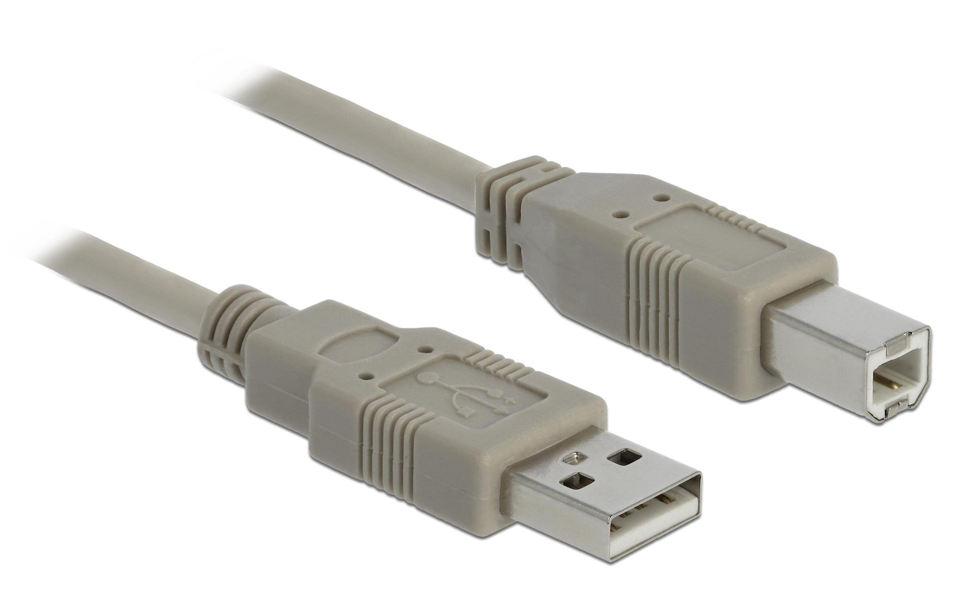 DeLOCK USB-A auf USB-B Kabel – USB 2.0 (480 Mbit/s) – 1,8 m – Grau – für Drucker, Scanner