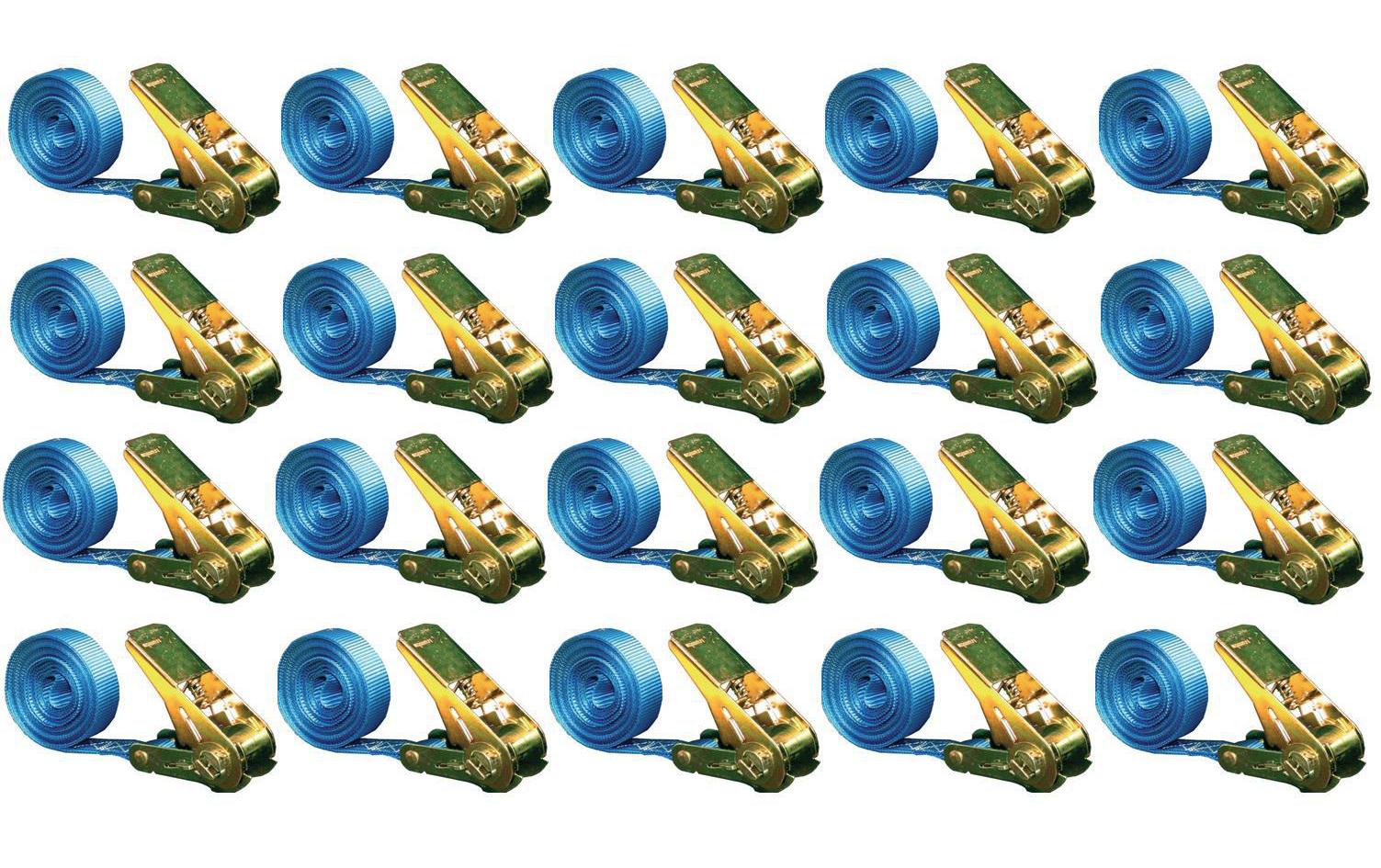 SpanSet – Schlaufenband 5000 × 25 mm, mit Schnalle, blau, für PKW, Zurrkraft 700 kg, 20 Stk.