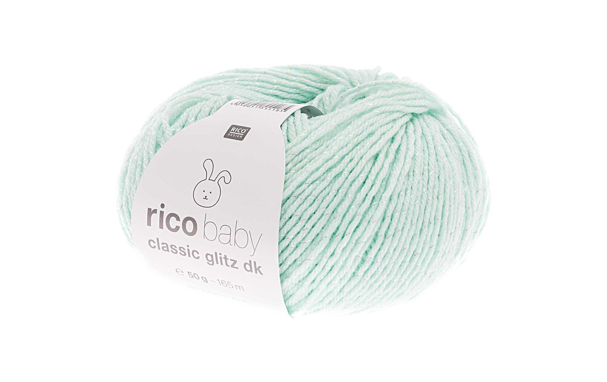 Rico Design Baby Classic Glitz DK Garn Mint – 50 g, 165 m, Nadel 4 mm