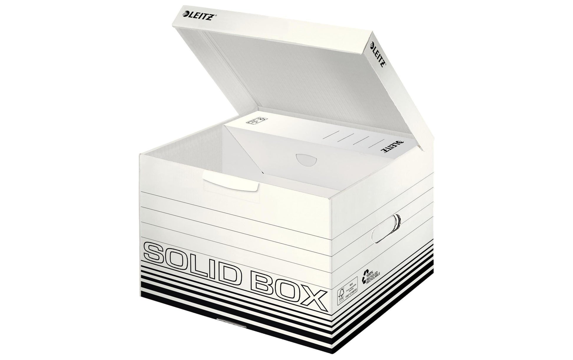 Leitz Archivschachtel – 325 × 270 × 360 mm, weiss, schwarz, Karton, 10er Pack