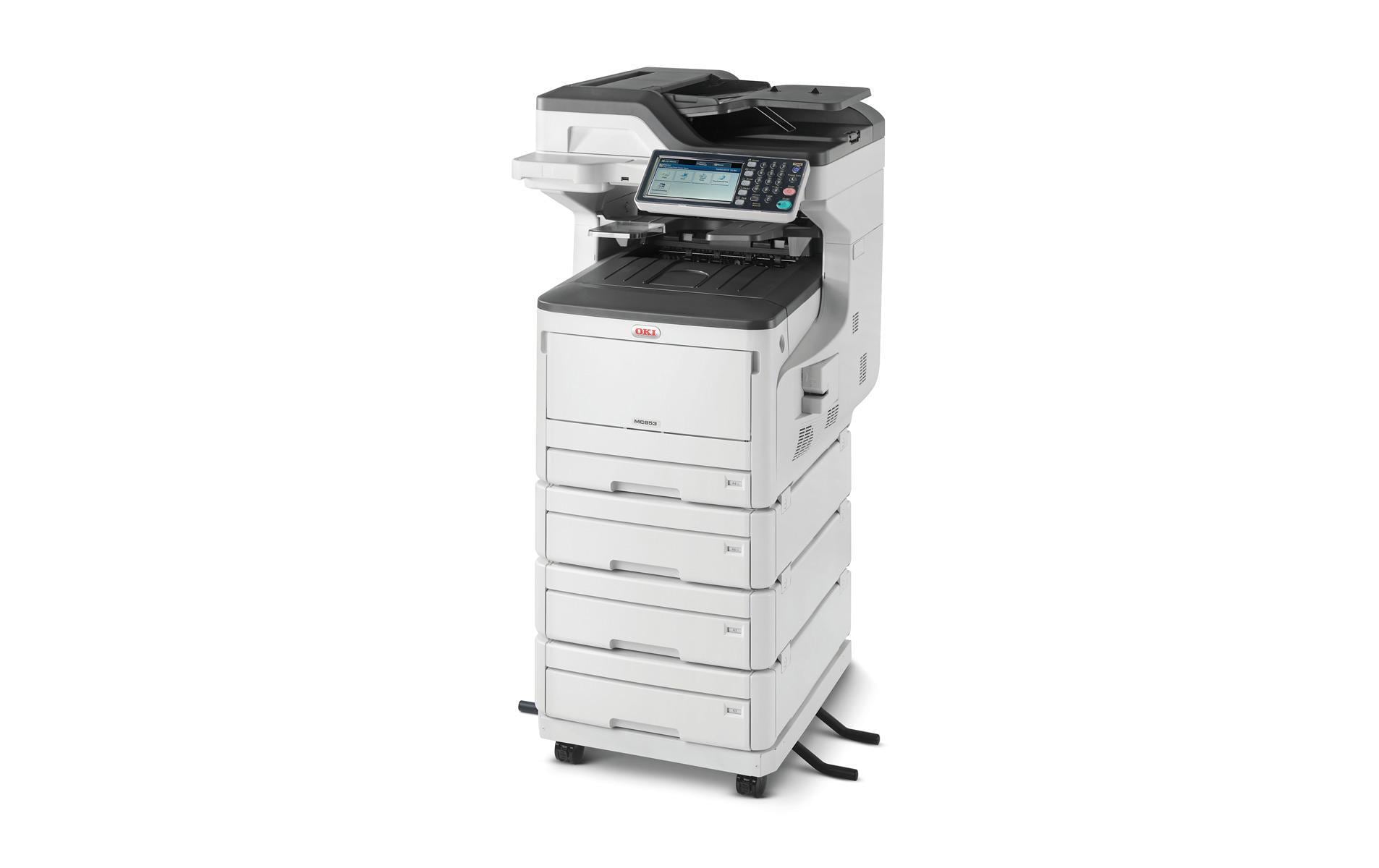 OKI MC853dnv – Farbiges Laser-MFP A3, 4-in-1 – LAN – Duplex, Duplex-ADF – 23 ppm S/W, 23 ppm Farbe