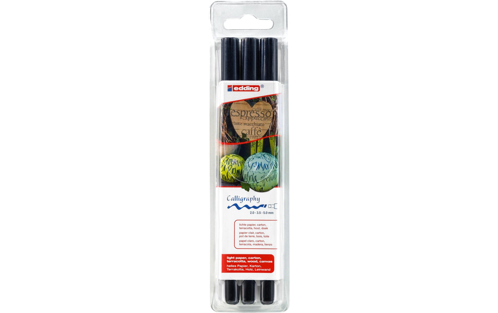 Edding 1255 Kalligraphiemarker – Feine Spitze 2–5 mm – Schwarz – für Terrakotta