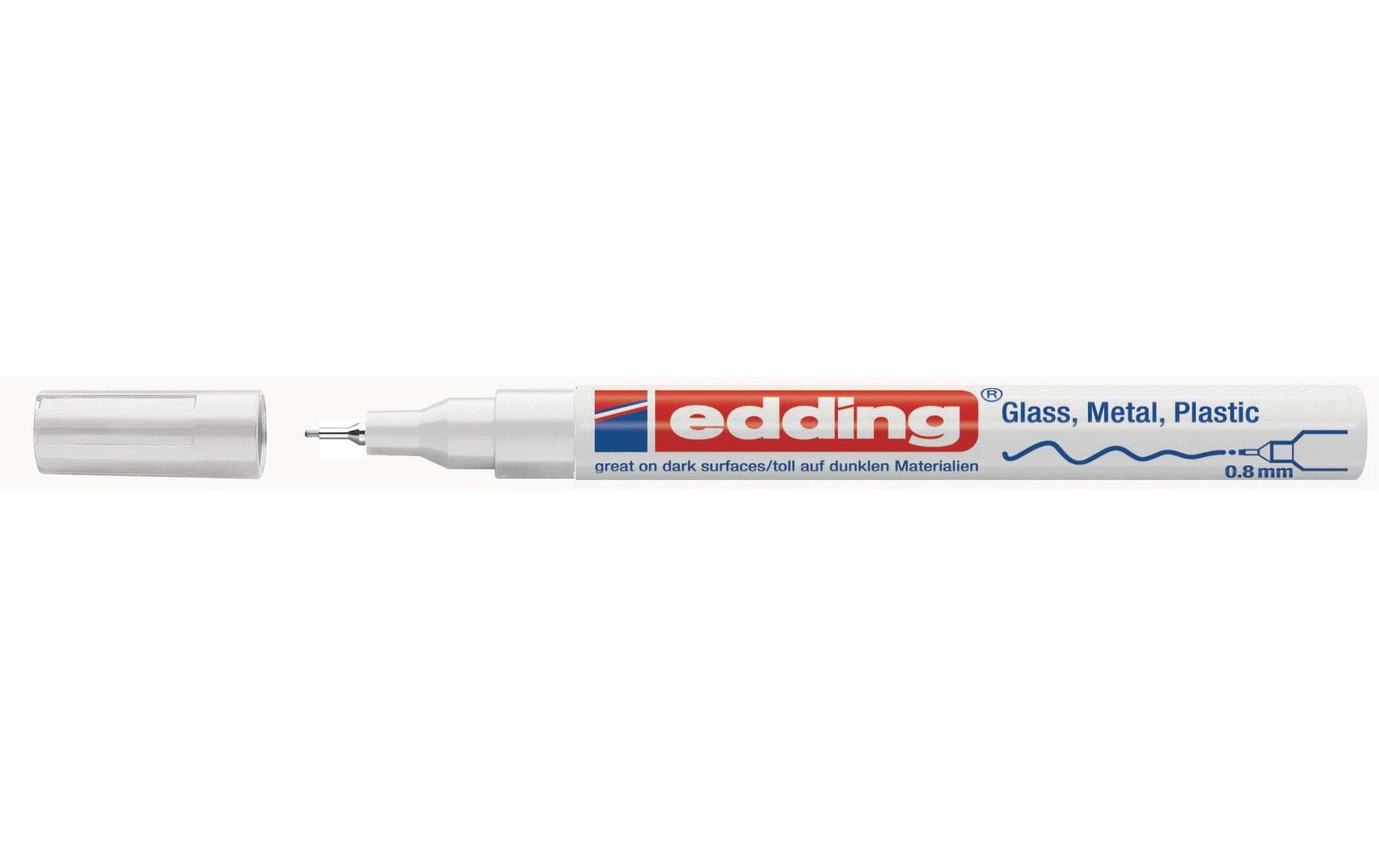 Edding 780 Paint Marker – Rundspitze 0,8 mm – Weiss – für Glas, Metall und Kunststoff