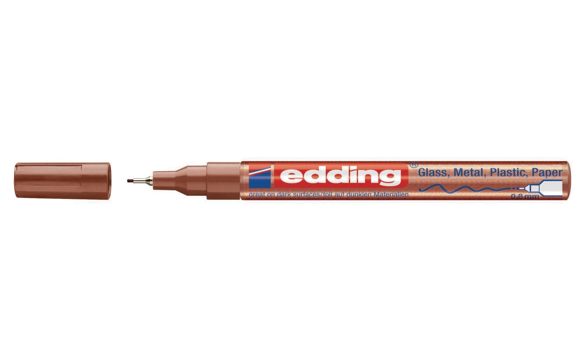 Edding 780 Paint Marker Metallic – Extrafeine Rundspitze 0,8 mm – Kupfer – für Glas, Metall und Kunststoff