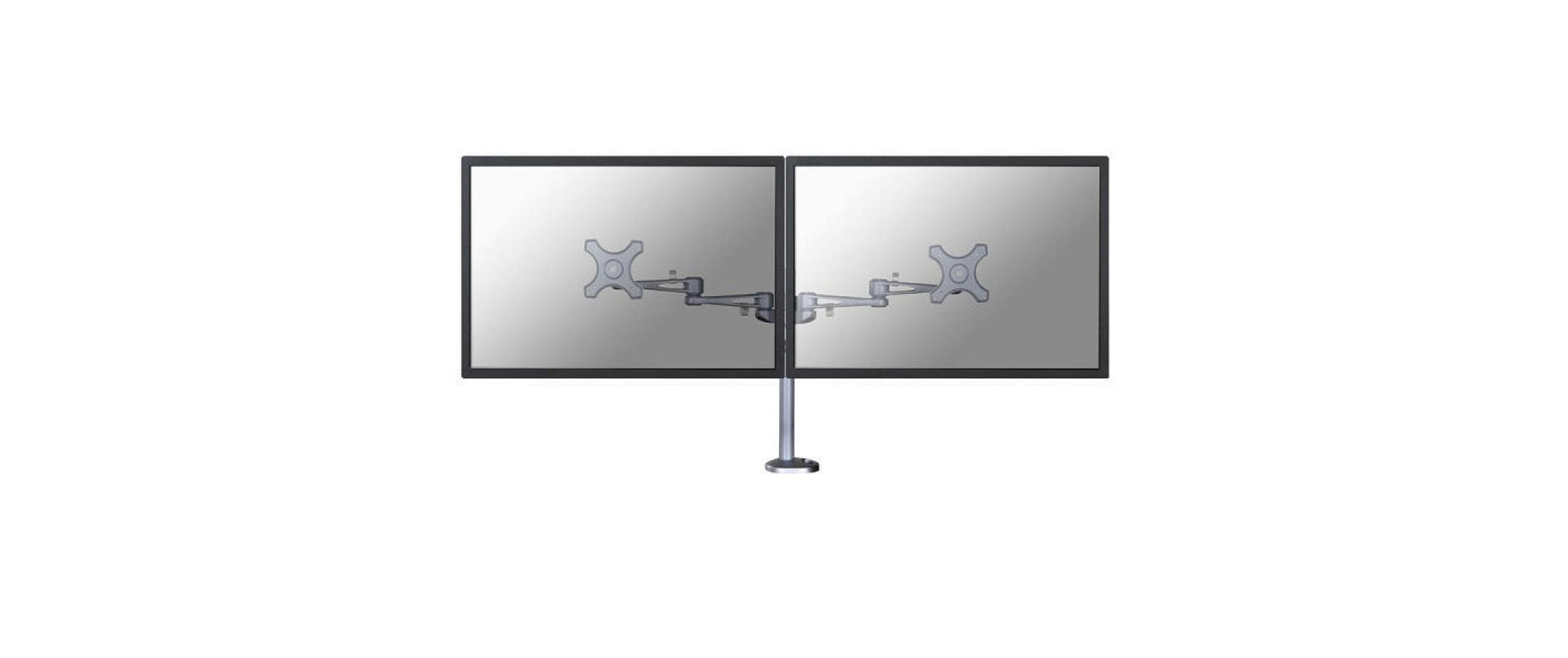 Neomounts Monitorarm, Dual, Tischdurchführung – bis 27", VESA 75 × 75/100 × 100 mm, 6 kg, Silber