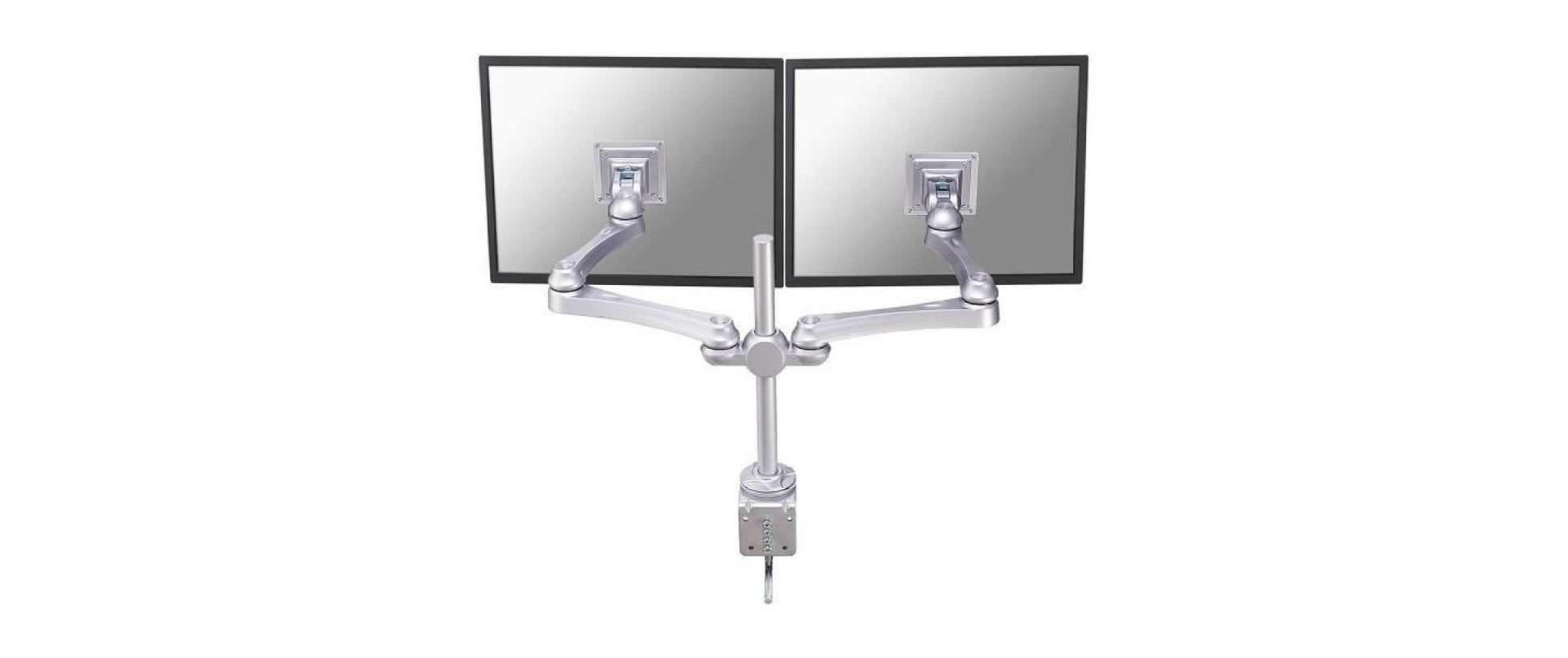 Neomounts FPMA D930D – Monitorarm, Dual, Tischklemme, bis 30", VESA 75 × 75/100 × 100 mm, 15 kg, silber