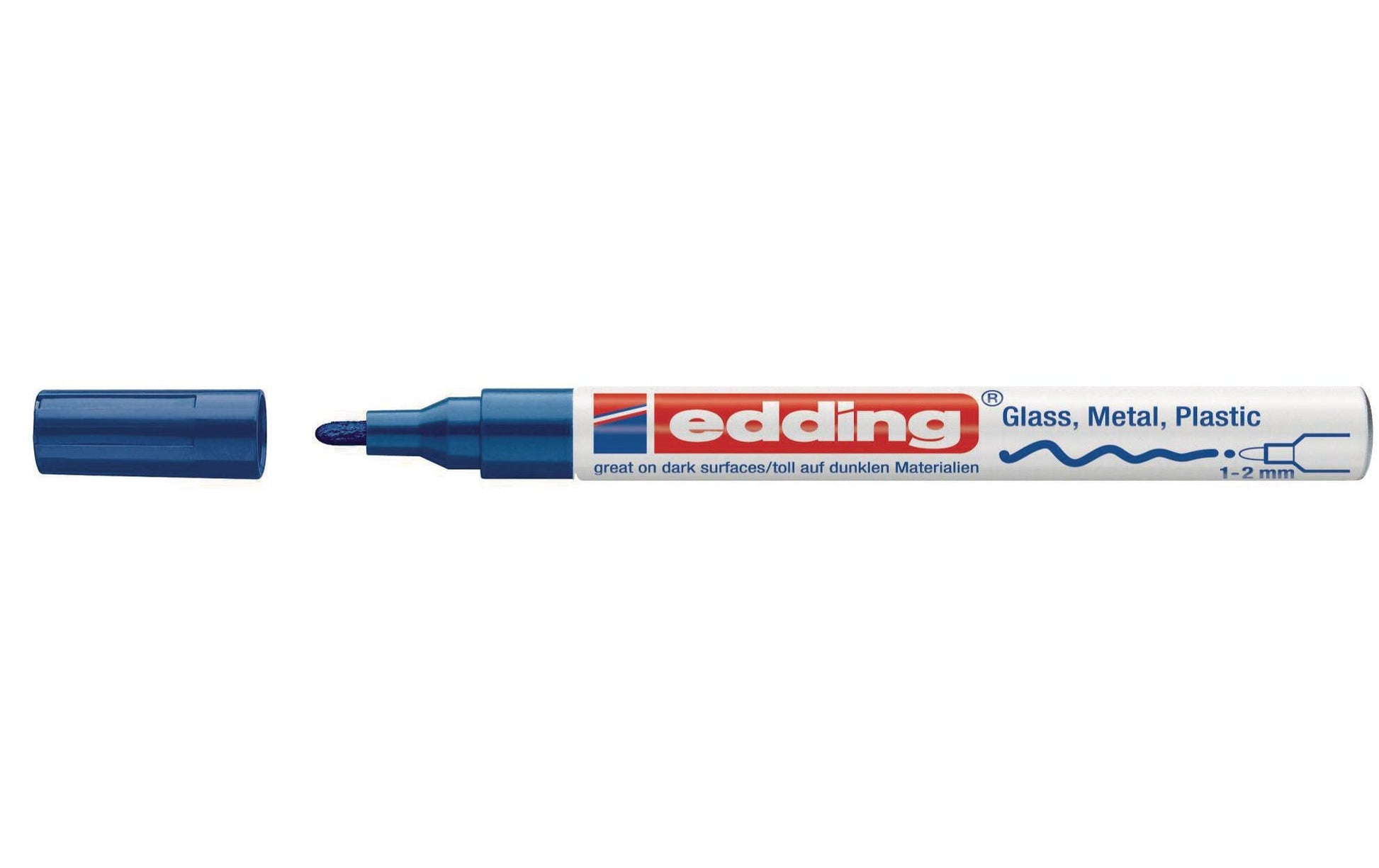 Edding 751 Paint Marker – 1–2 mm – blau – für Glas, Metall und Kunststoff