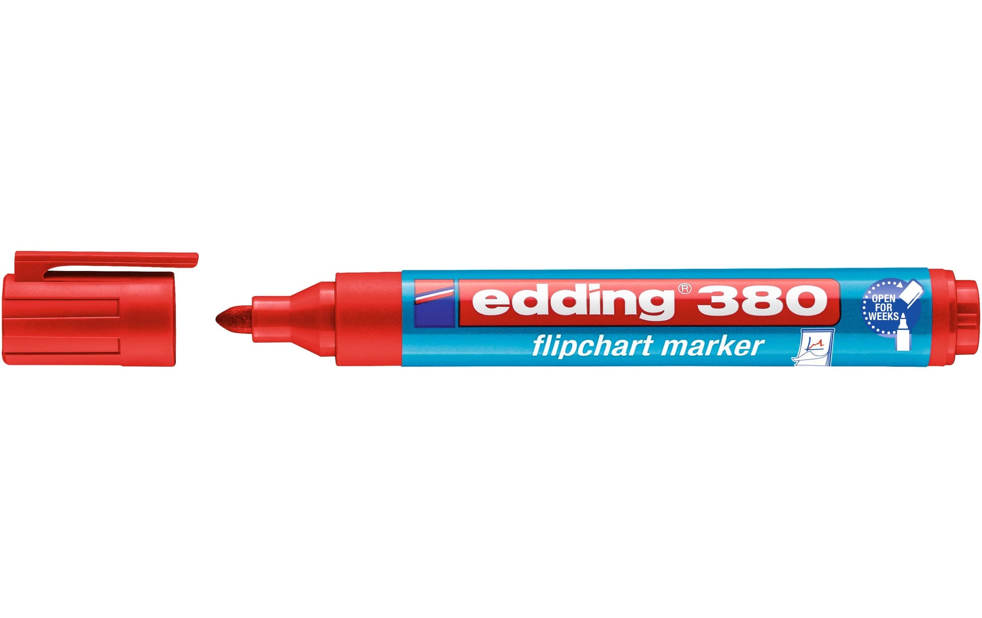 Edding Flipchart-Marker 380 – Rundspitze 1-5 mm – Rot – Nachfüllbar