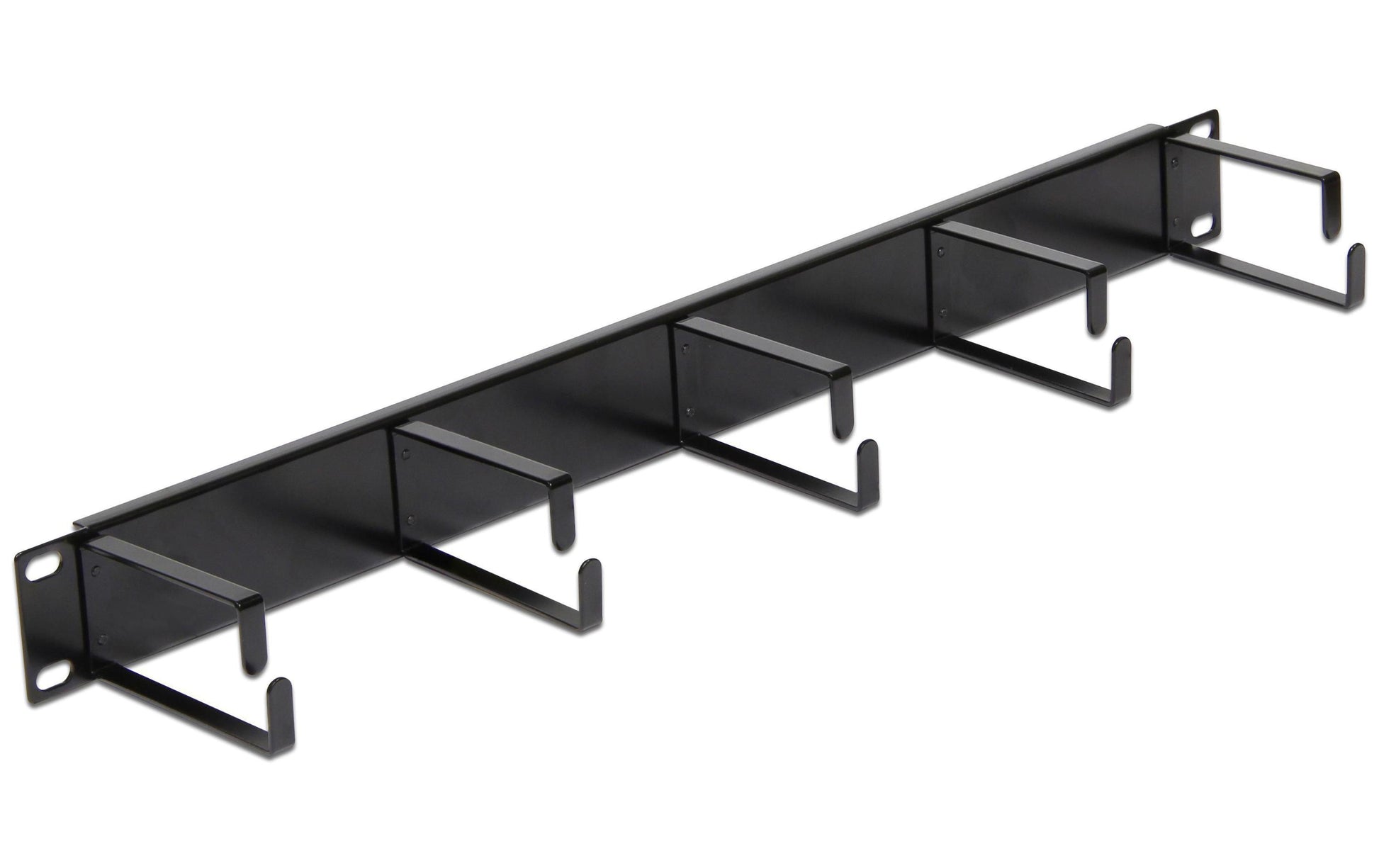 DeLOCK 19" 1U Kabelmanagement-Panel, 5 Bügel, 482,6×76,4×43,5 mm, Metall – Schwarz