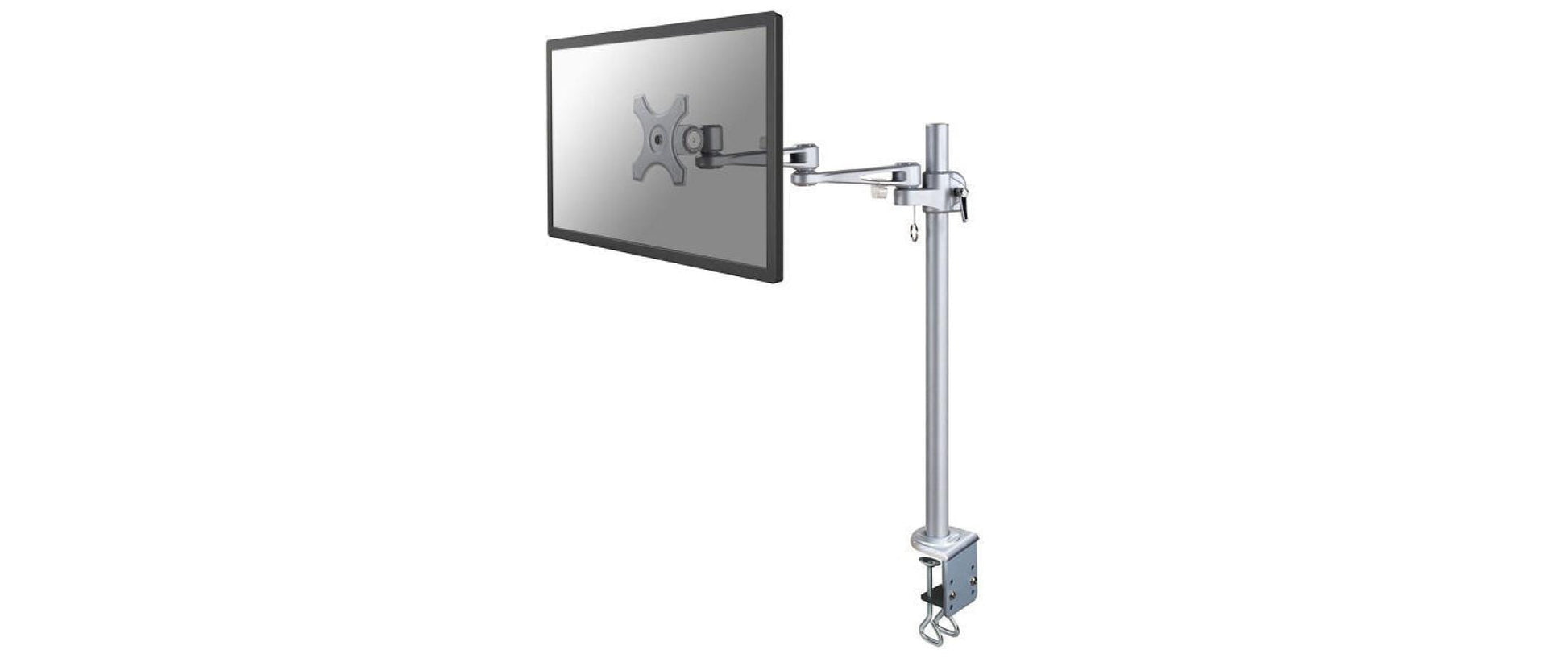Neomounts FPMA D935POLE70 – Tischhalterung, 1 Monitor, Tischklemme, bis 30", 12 kg, neigbar, silber
