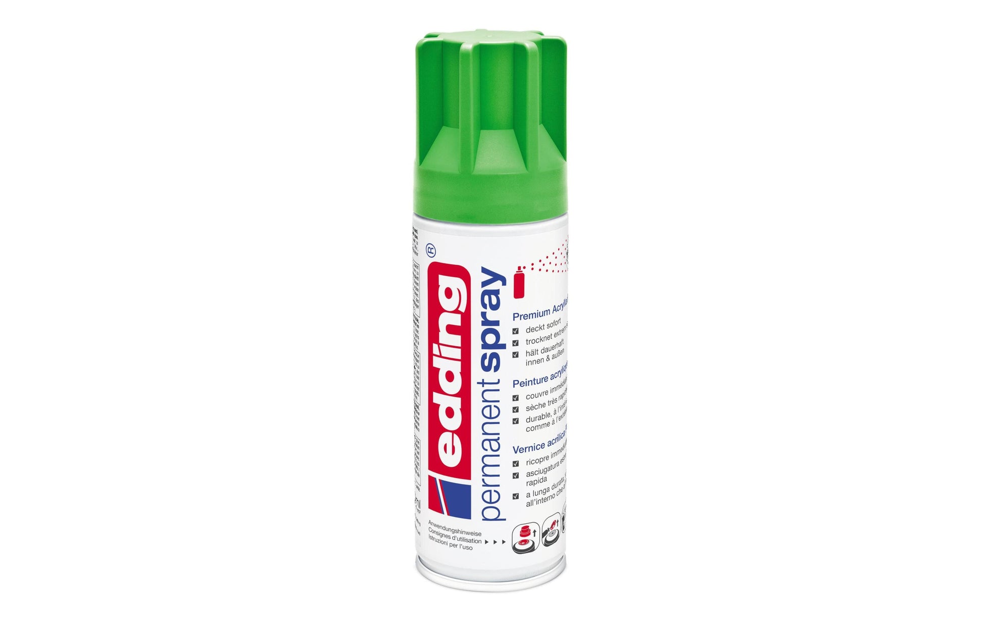 Edding 5200 Farbspray – Gelbgrün, seidenmatt, wasserfest – 200 ml – für Glas, Holz, Metall