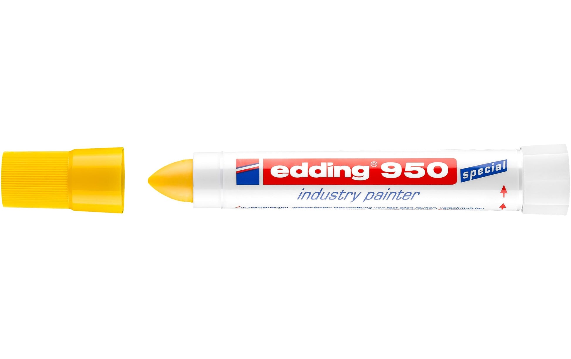 Edding 950 Industriemarker – flexible Spitze 10 mm – gelb – für Stein, Metall und Holz