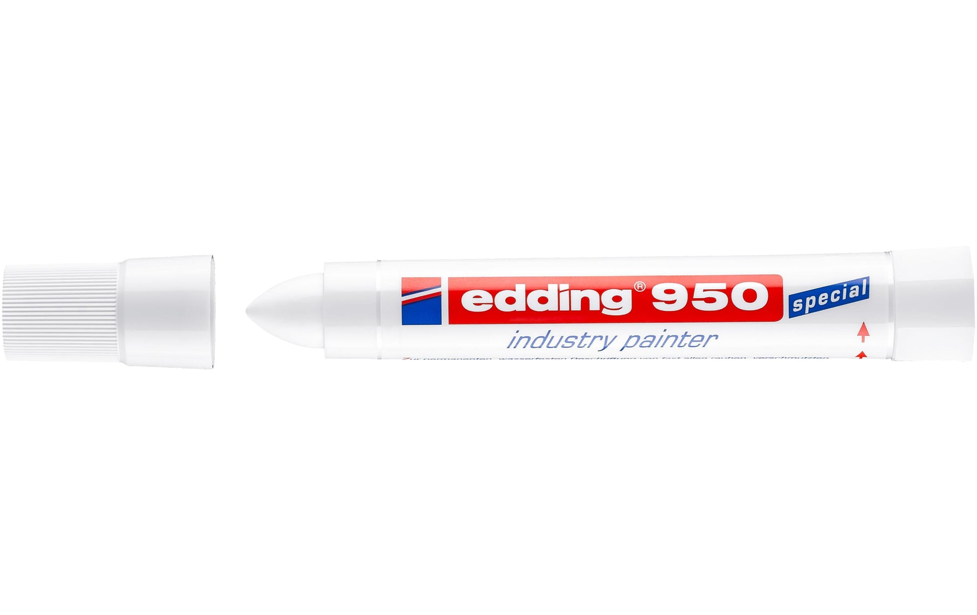 Edding 950 Industriemarker – Pinselspitze 10 mm – Weiss – für Stein, Metall und Holz