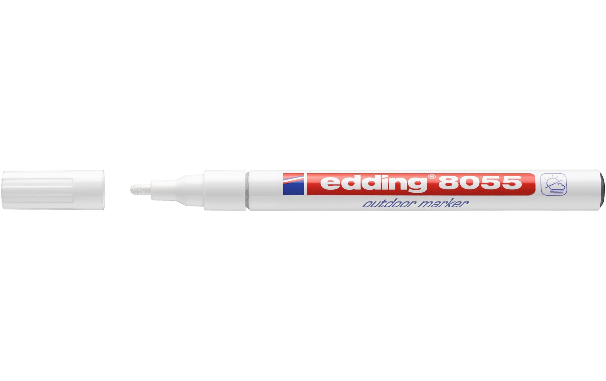 Edding 8055 Permanentmarker – Feine Spitze 1–2 mm – Weiss – für Glas, Metall und Kunststoff