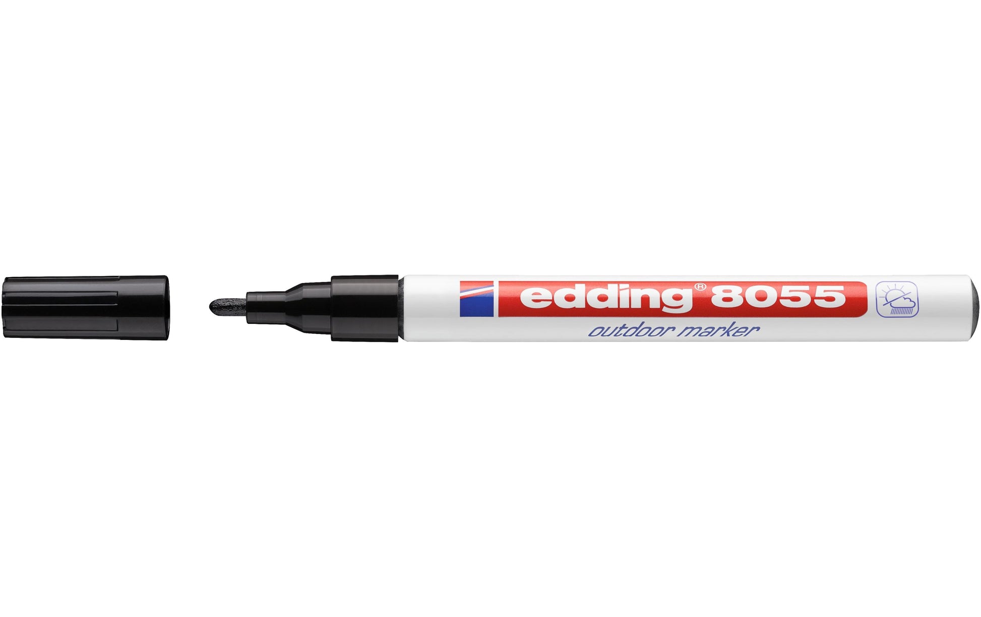 Edding 8055 Outdoormarker – Feine Spitze 2 mm – Schwarz – für Kunststoff
