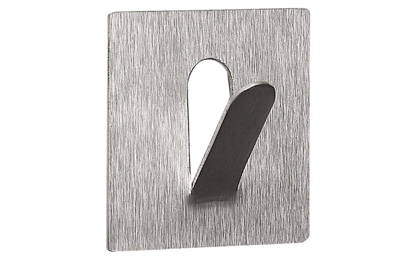 Spirella Klebehaken Punzo-Square – Edelstahl, 1 kg, Klebestreifen, 4,5×4,5 cm, Chrom