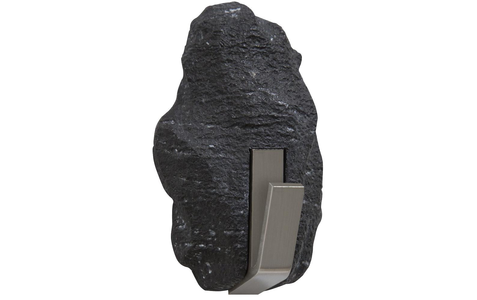 Spirella Haken – 8,5×5,1 cm, Steingut, 1 kg, Klebestreifen, Schwarz