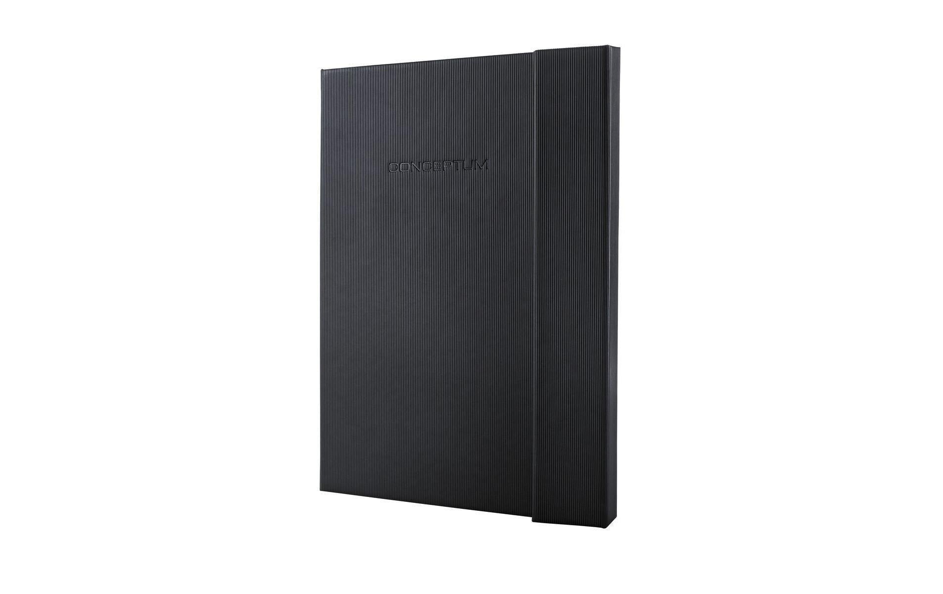Sigel Notizbuch A4, kariert, Fadenheftung, 194 Seiten, 80 g/m² – schwarz