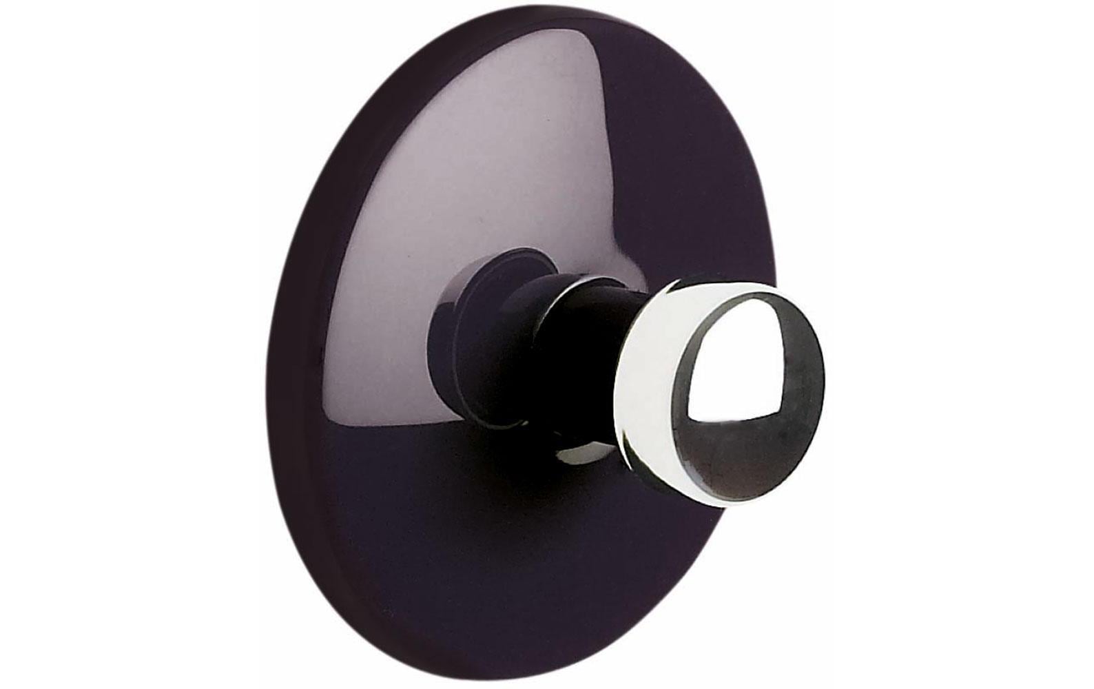 Spirella Klebehaken Bowl Shiny – Ø6 cm, ABS, 1 kg, Klebestreifen, Schwarz