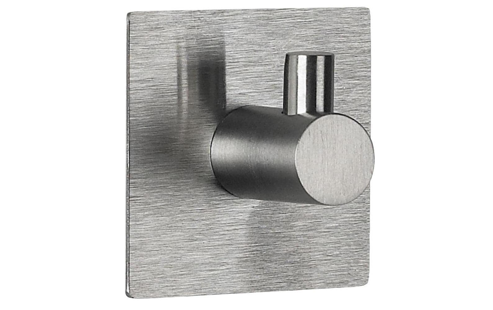 Spirella Haken METI-SQUARE – 4,5×4,5 cm, gebürsteter Edelstahl, 1 kg, Klebestreifen