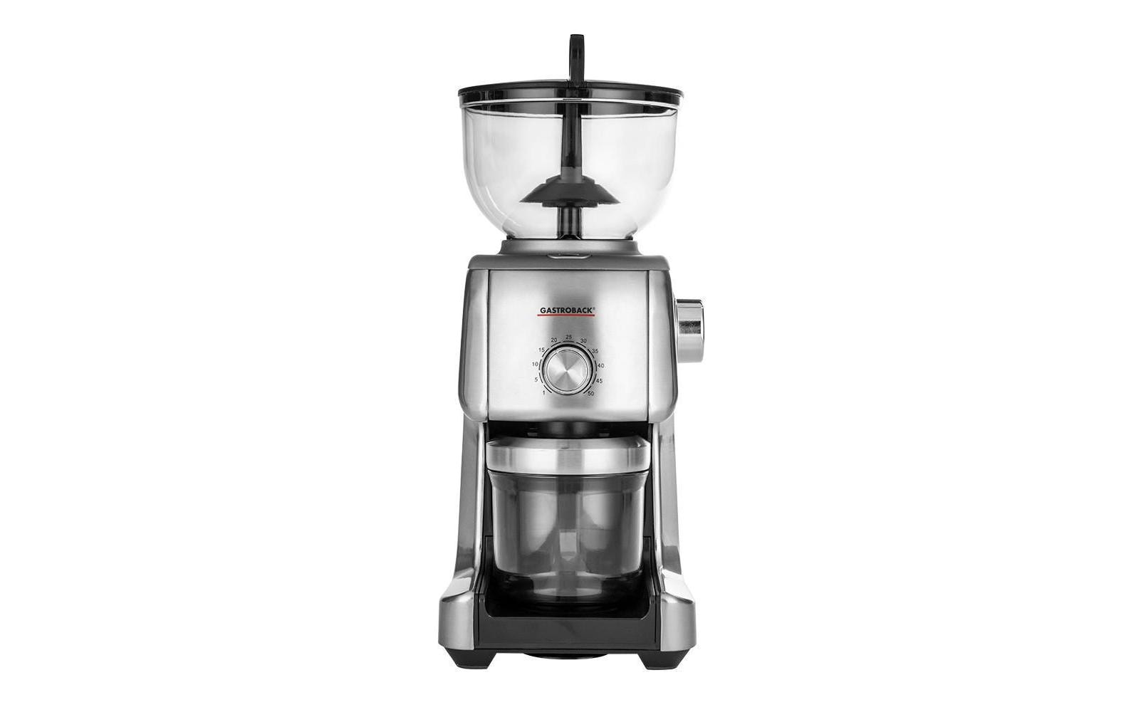 Gastroback Kaffeemühle Advanced Plus 42642 – 400 g, Kegelmahlwerk, 130 W – schwarz/edelstahl