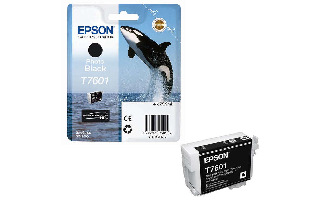 Epson Tintenpatrone T7601, Foto schwarz, 25,9 ml – für Tintenstrahldrucker/Multifunktionsgeräte